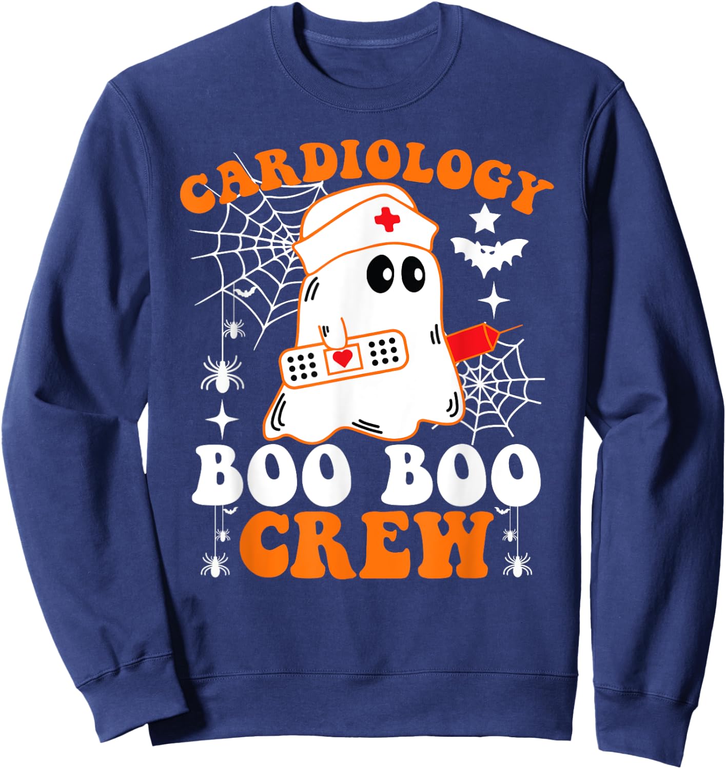 Cardiology Boo Boo Crew Shirt Funny Nurse Ghost Halloween Sweatshirt - Sweatshirt | Navy