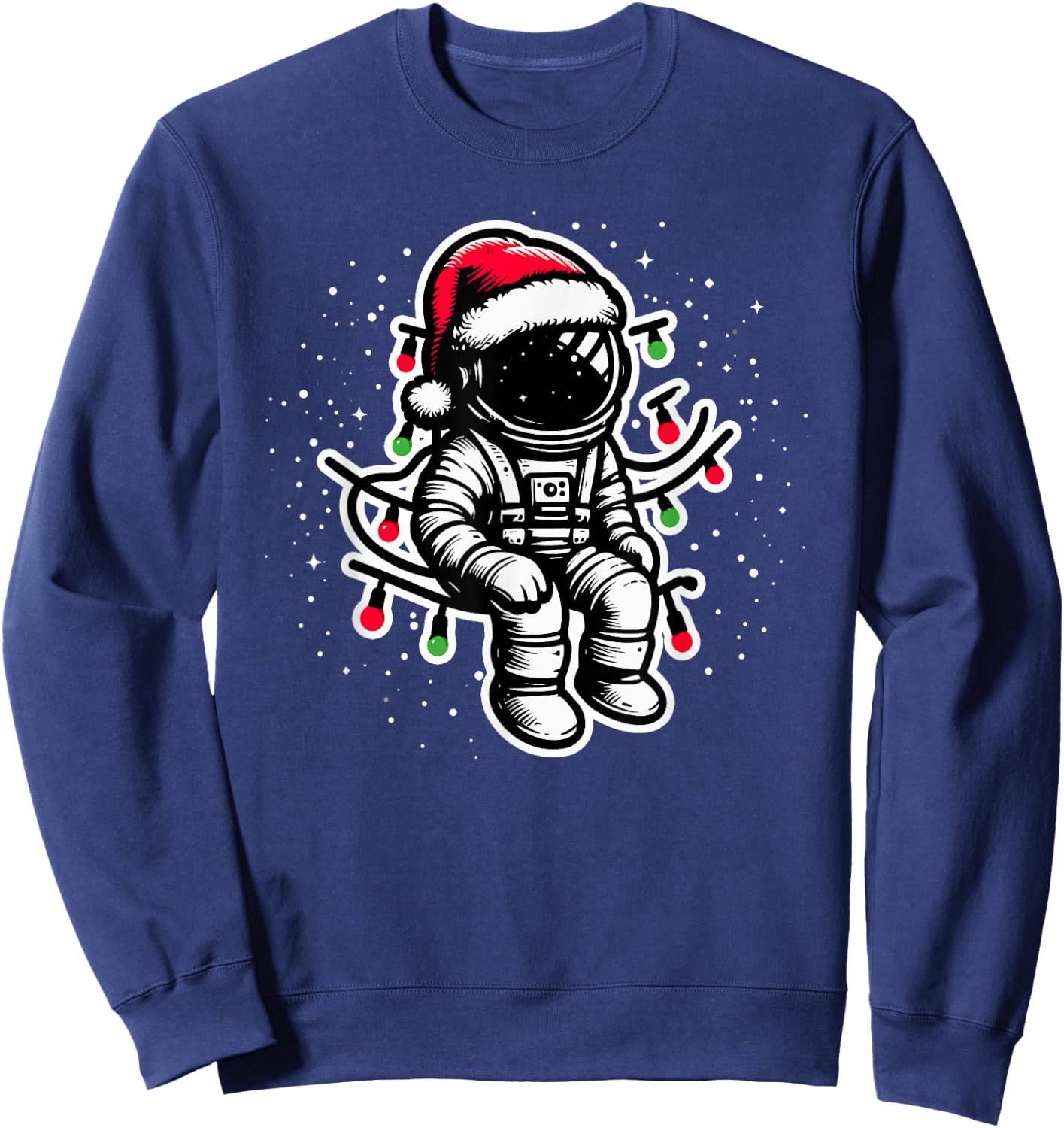 Astronaut Christmas Santa Hat Space Lover Boys Sweatshirt - Sweatshirt | Navy