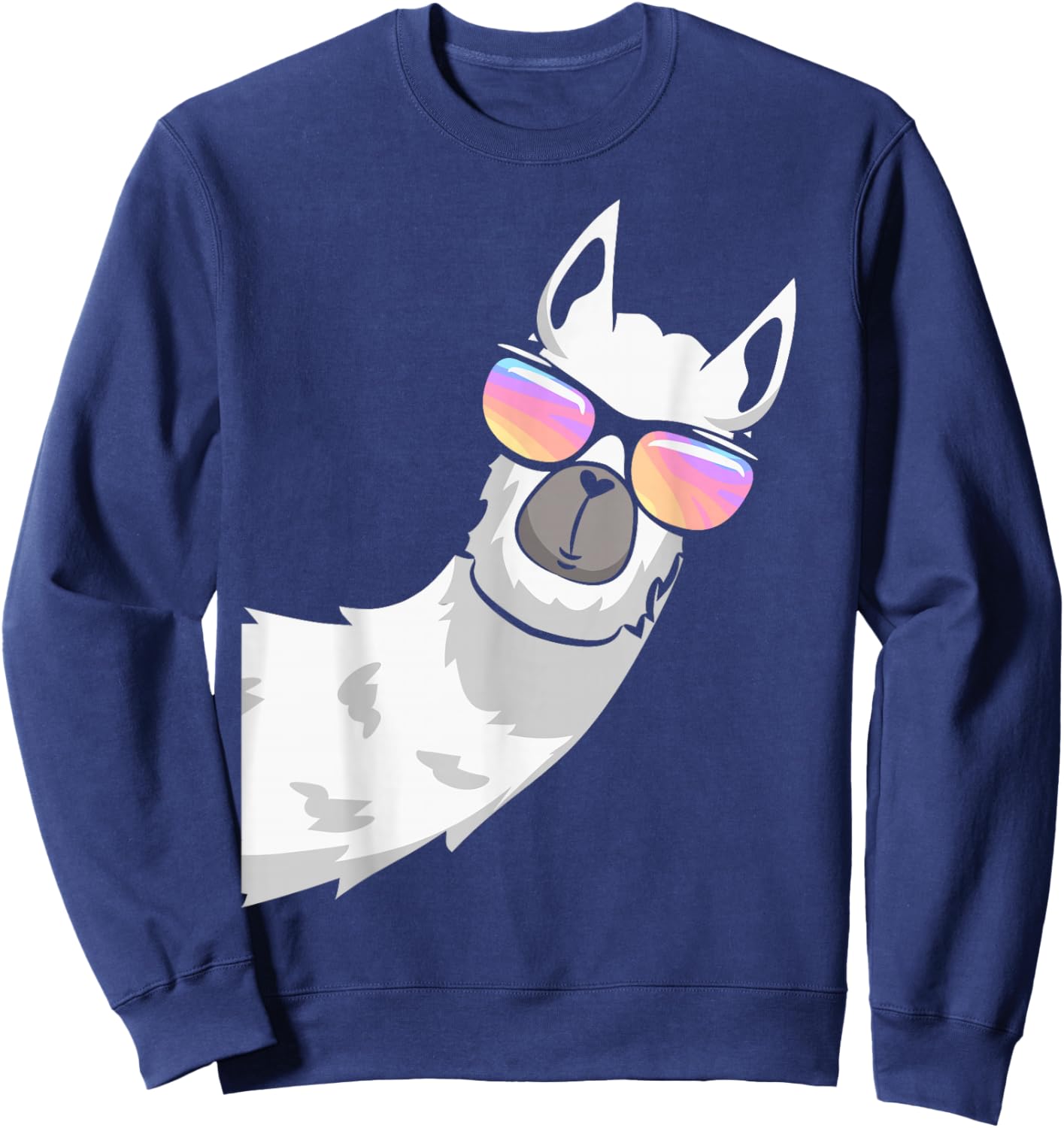 Llama With Sunglasses Kids Boys Toddler Novelty Sweatshirt - Sweatshirt | Navy
