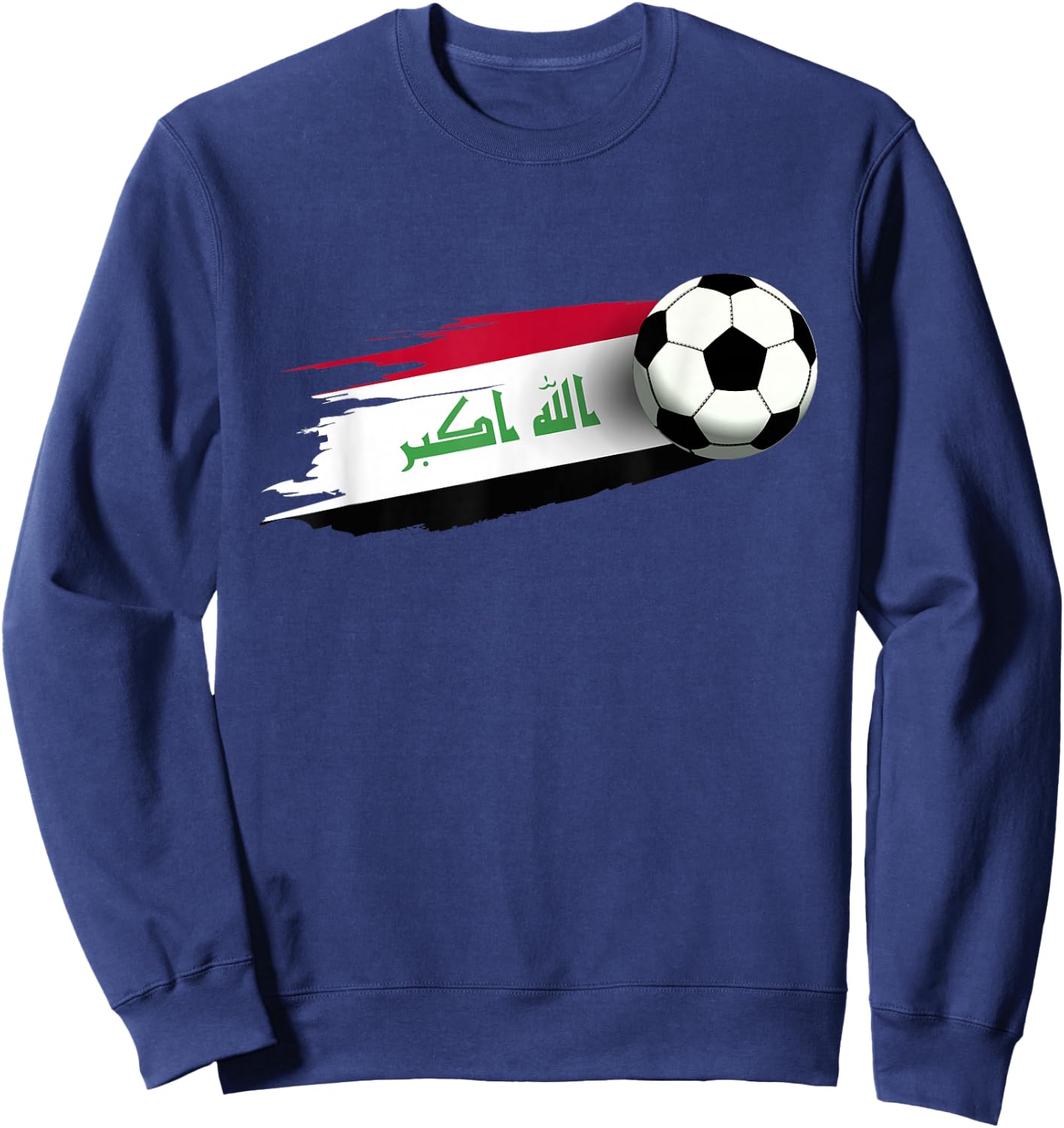 Iraq Flag Jersey Iraqi Soccer Team Iraqi Sweatshirt - Sweatshirt | Navy
