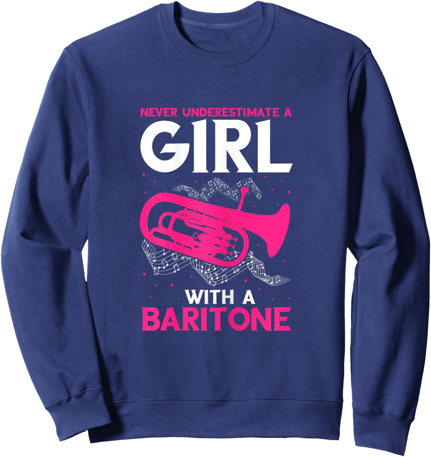 Baritone Girl Saxophonist Marching Band Euphonium Saxophone Sweatshirt - Sweatshirt | Navy