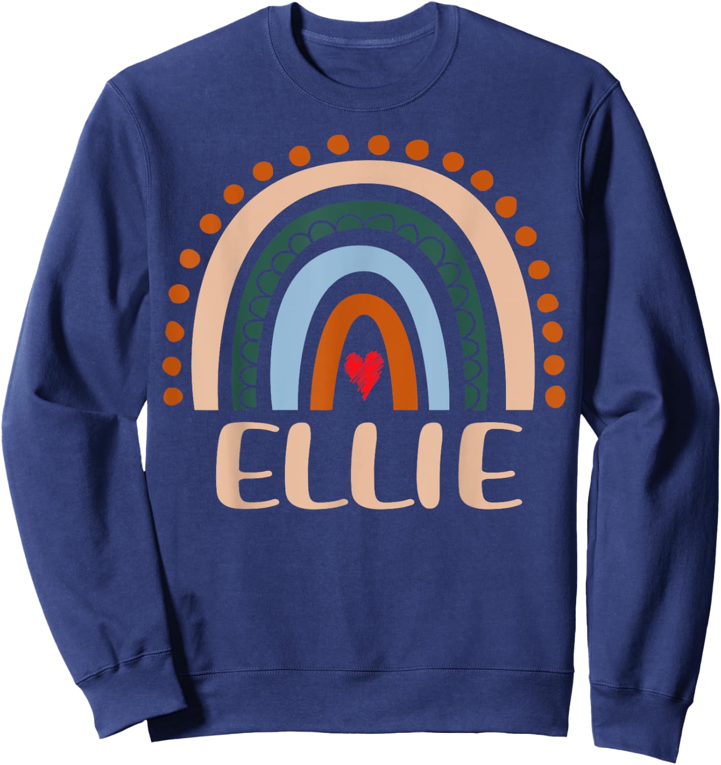 Ellie Name Personalized Funny Women Rainbow Ellie Sweatshirt - Sweatshirt | Navy