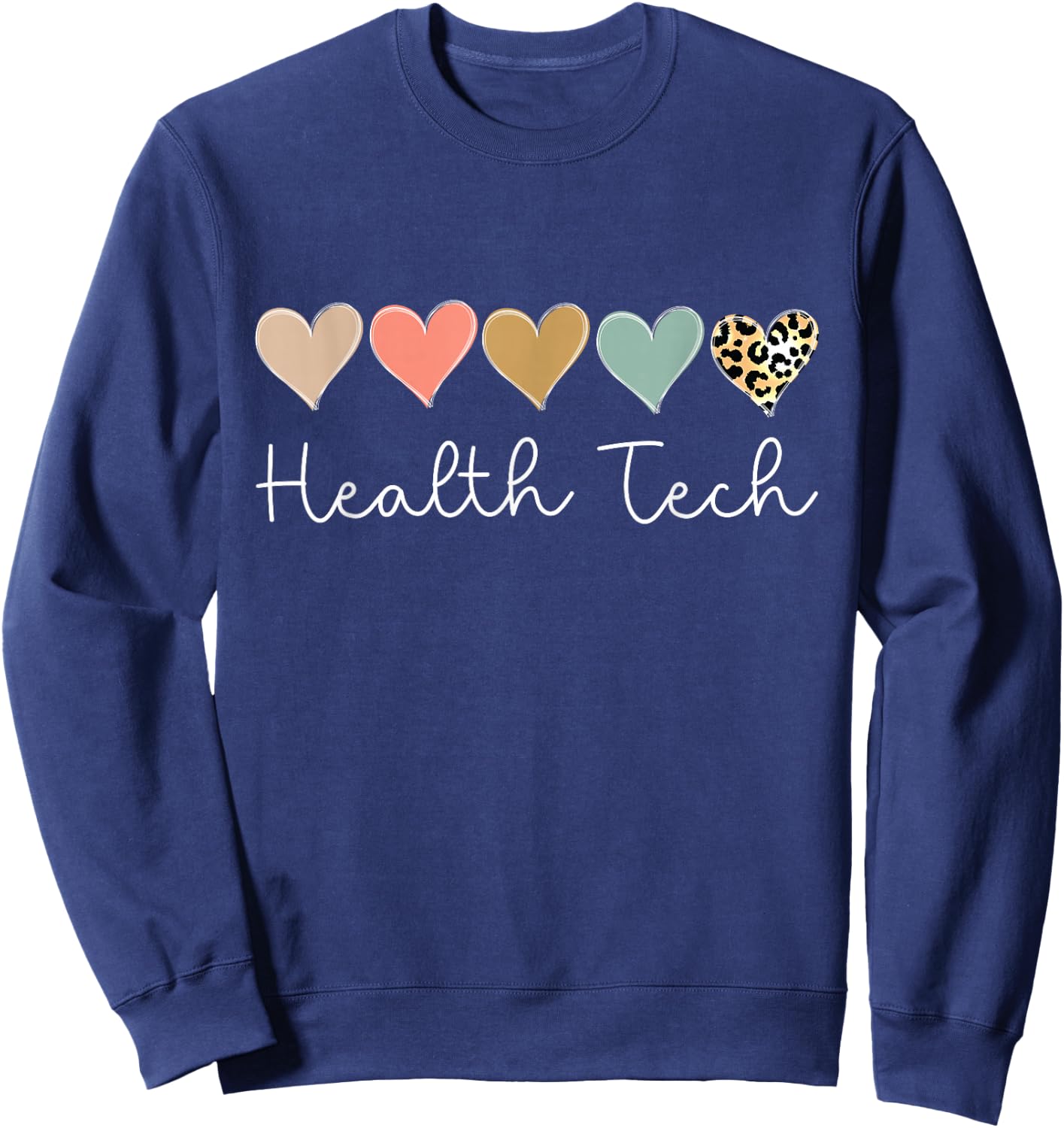 Health Tech Heart, School clinic Squad Valentine's Day Sweatshirt - Sweatshirt | Navy