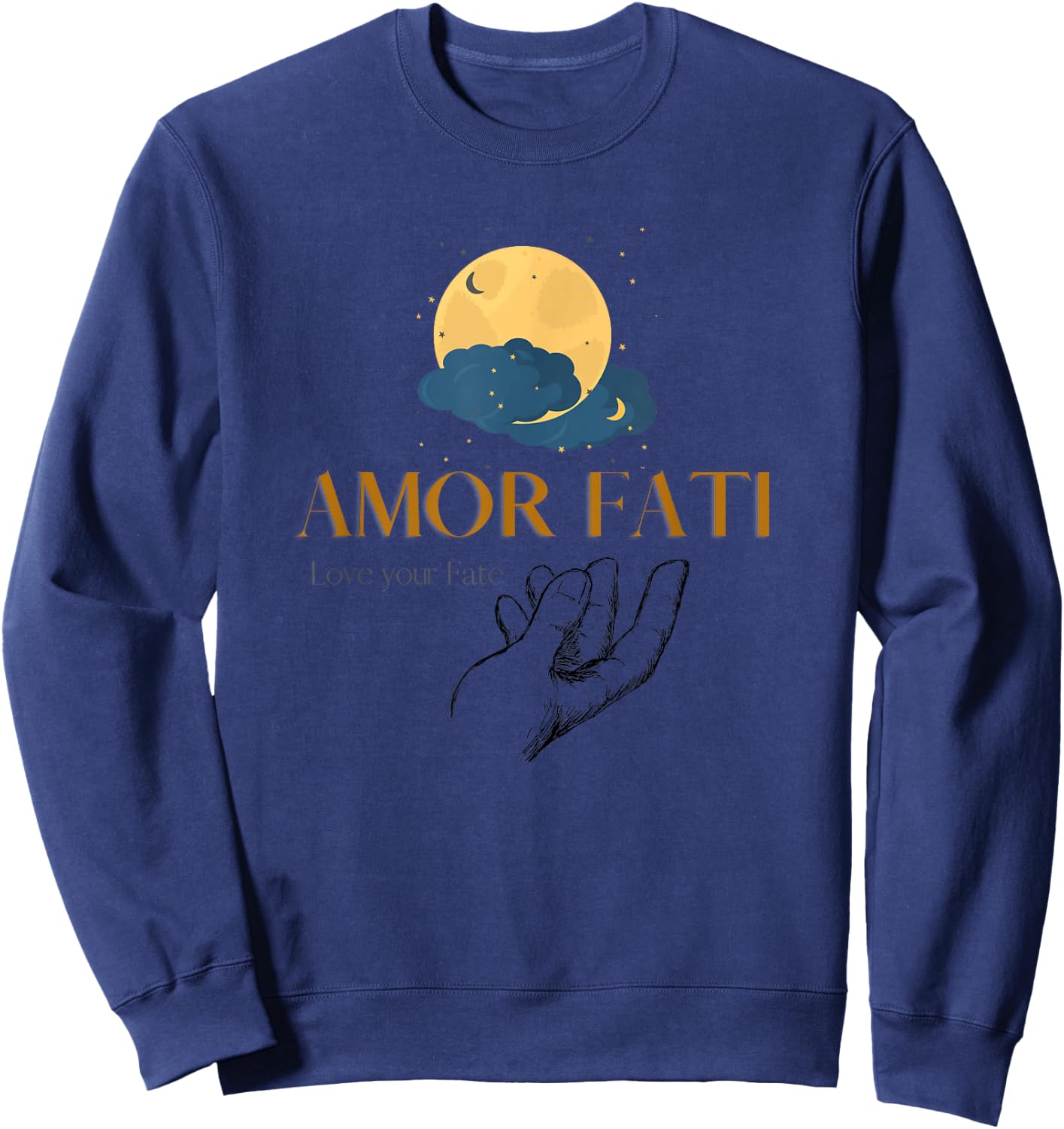 AMOR FATI Friedrich Nietzsche Love your fate philosopher Sweatshirt - Sweatshirt | Navy