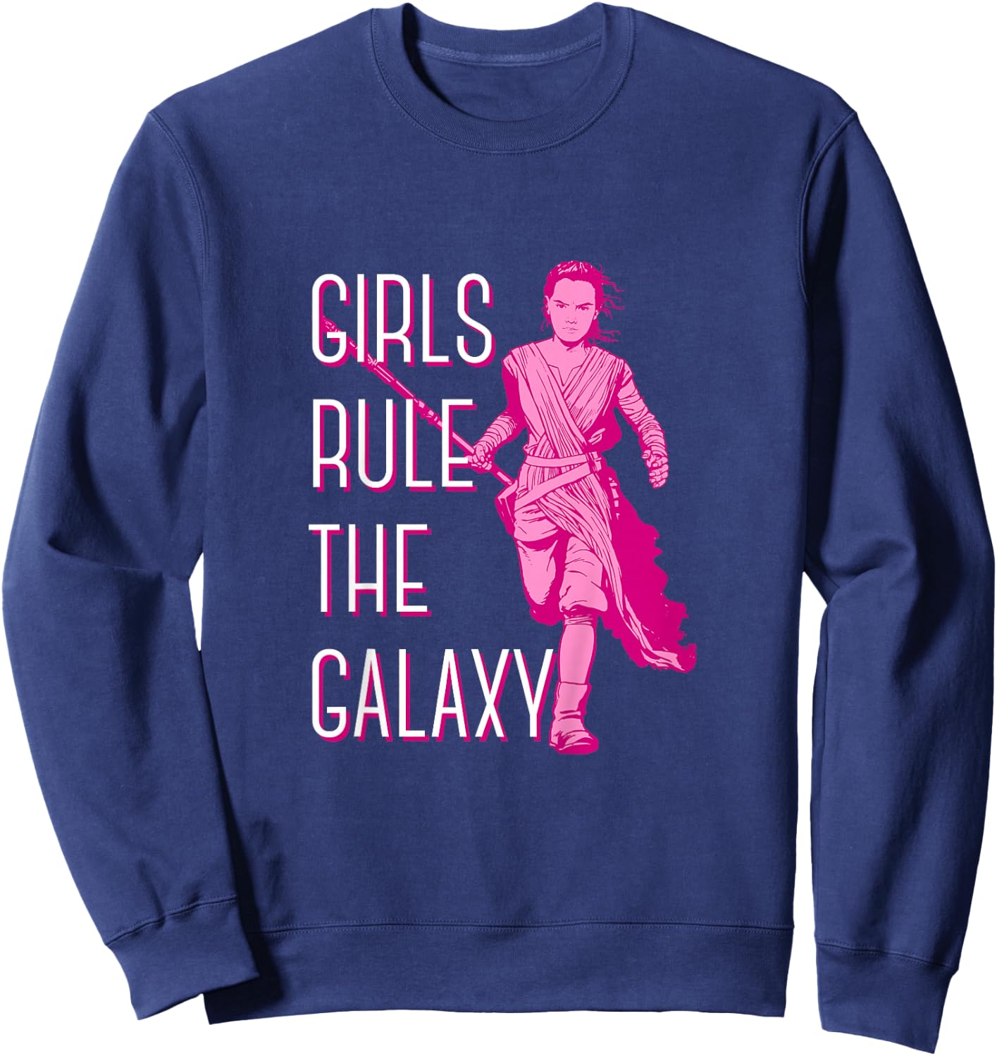 Kids Star Wars: The Force Awakens Girls Rule The Galaxy Rey Logo Sweatshirt - Sweatshirt | Navy