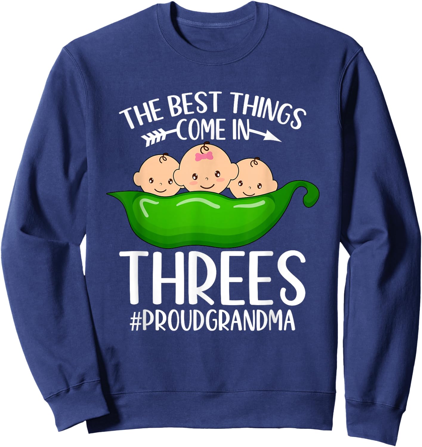 Proud Grandma of Triplets Triplet Grandma Sweatshirt - Sweatshirt | Navy