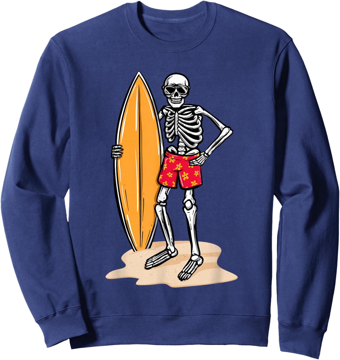 Skeleton Surfer - Surfboard Surfing Board Lover Surfboarding Sweatshirt - Sweatshirt | Navy