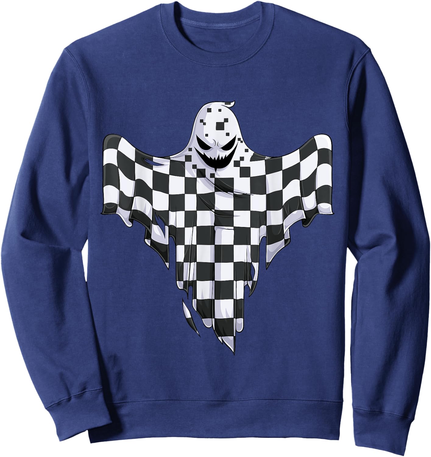 Ghost Halloween Kids Toddler Youth Race car Pit Crew Sweatshirt - Sweatshirt | Navy