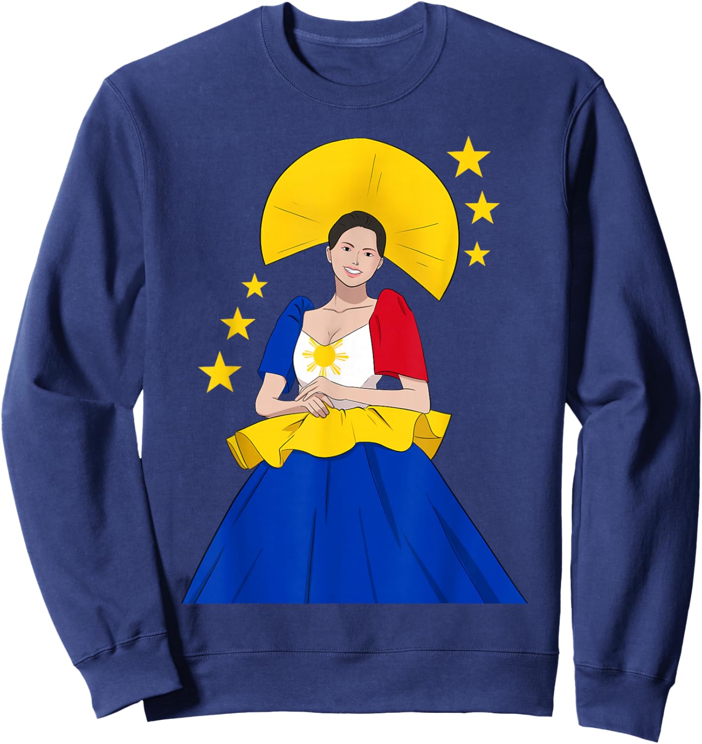 Philippines Pinay Filipina Filipiniana Proud Woman Girl Sweatshirt - Sweatshirt | Navy