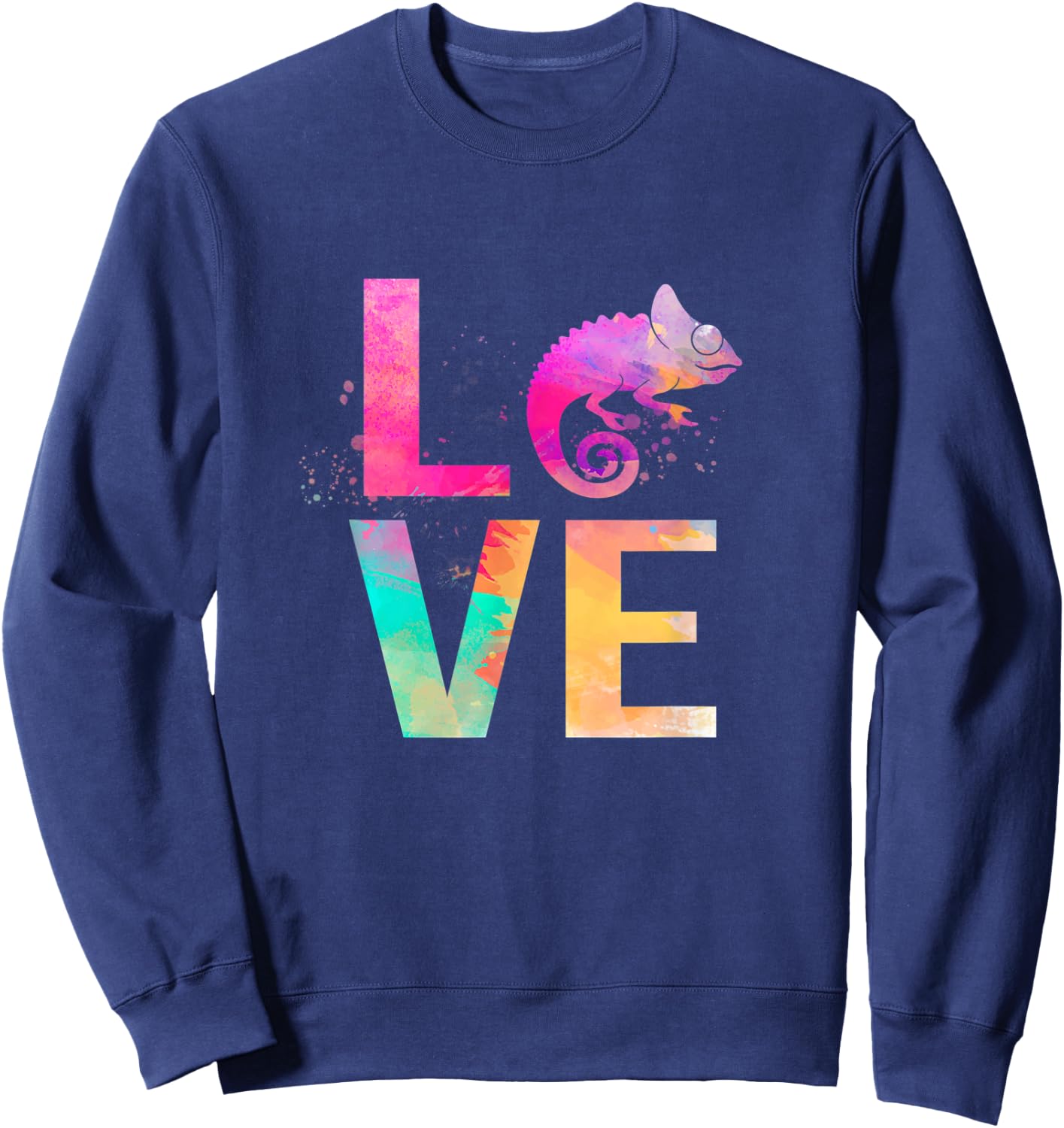 Colorful Chameleon Mom Gifts Chameleon Sweatshirt - Sweatshirt | Navy