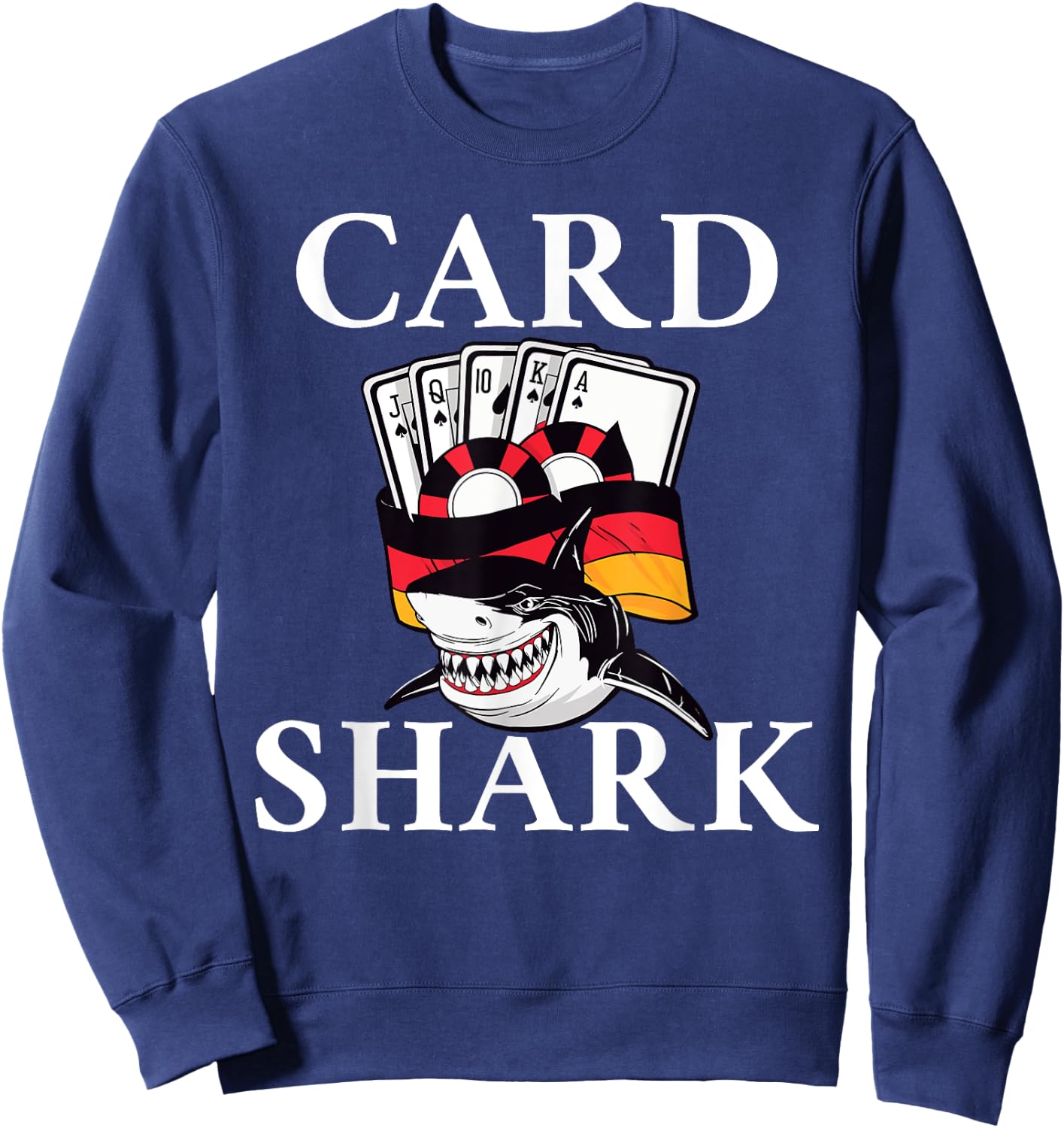 Card Shark Game Playing Cards Poker Sweatshirt - Sweatshirt | Navy