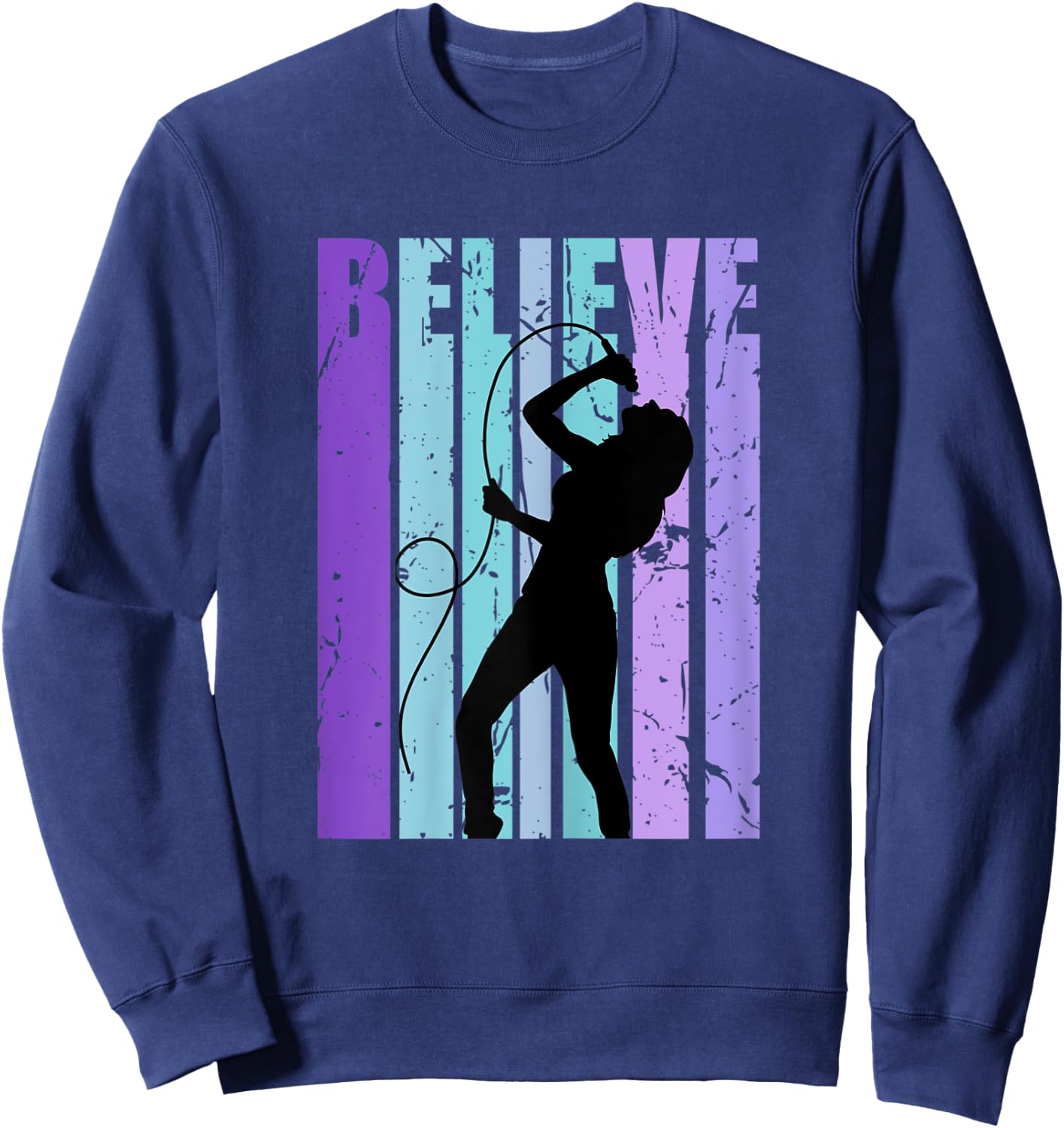 Retro Singer Girls Pop Star Singing Performer Artist Sweatshirt - Sweatshirt | Navy