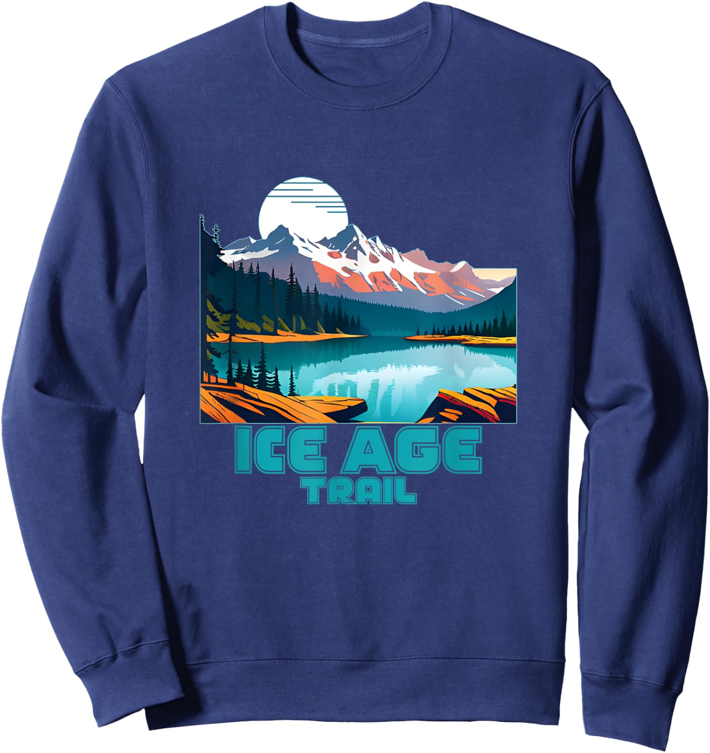 Ice Age Trail Souvenir Apparel - Retro Vintage Ice Age Trail Sweatshirt - Sweatshirt | Navy