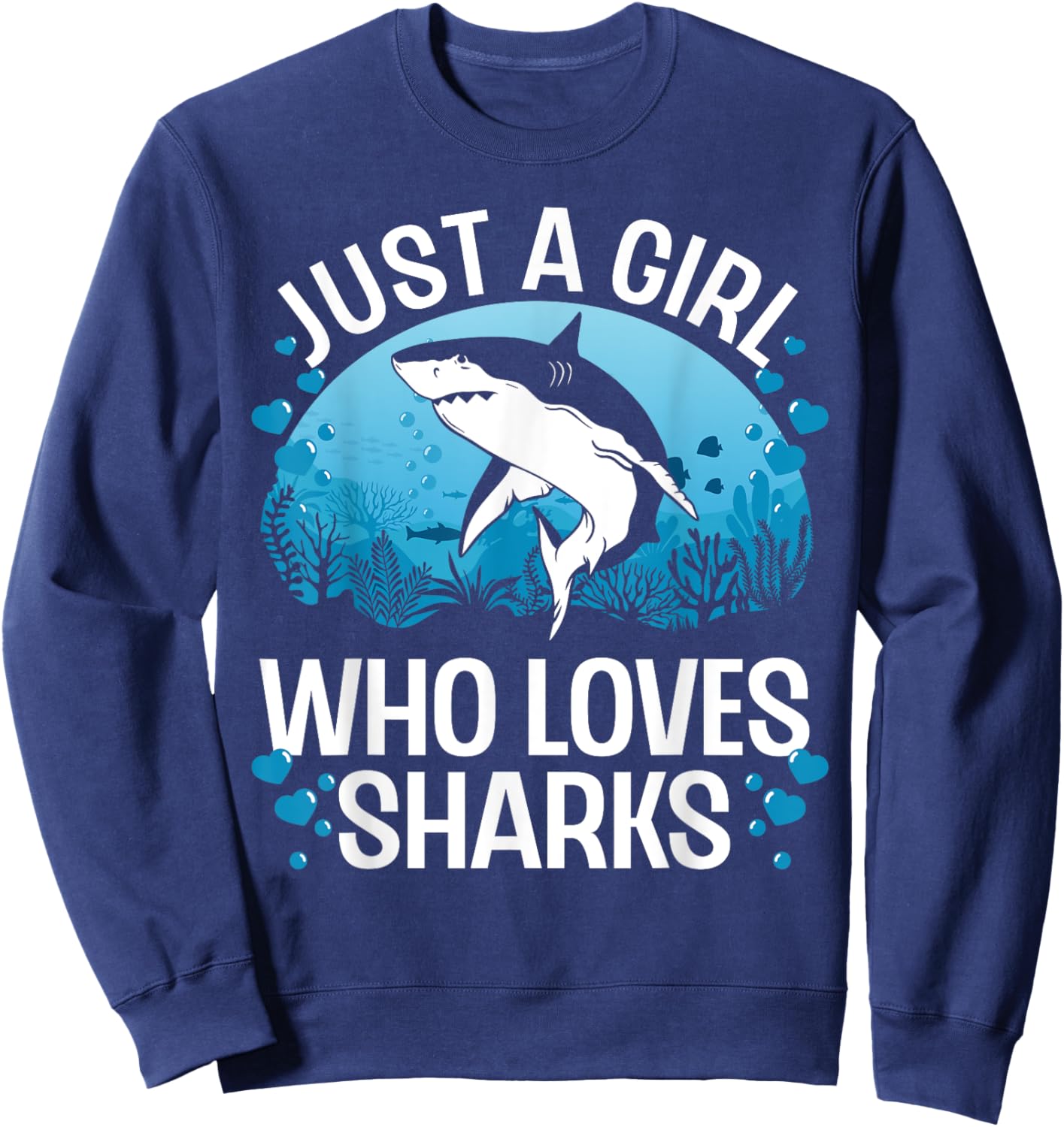 Cool Shark Girls Kids Shark Whale Shark Lover Sweatshirt - Sweatshirt | Navy