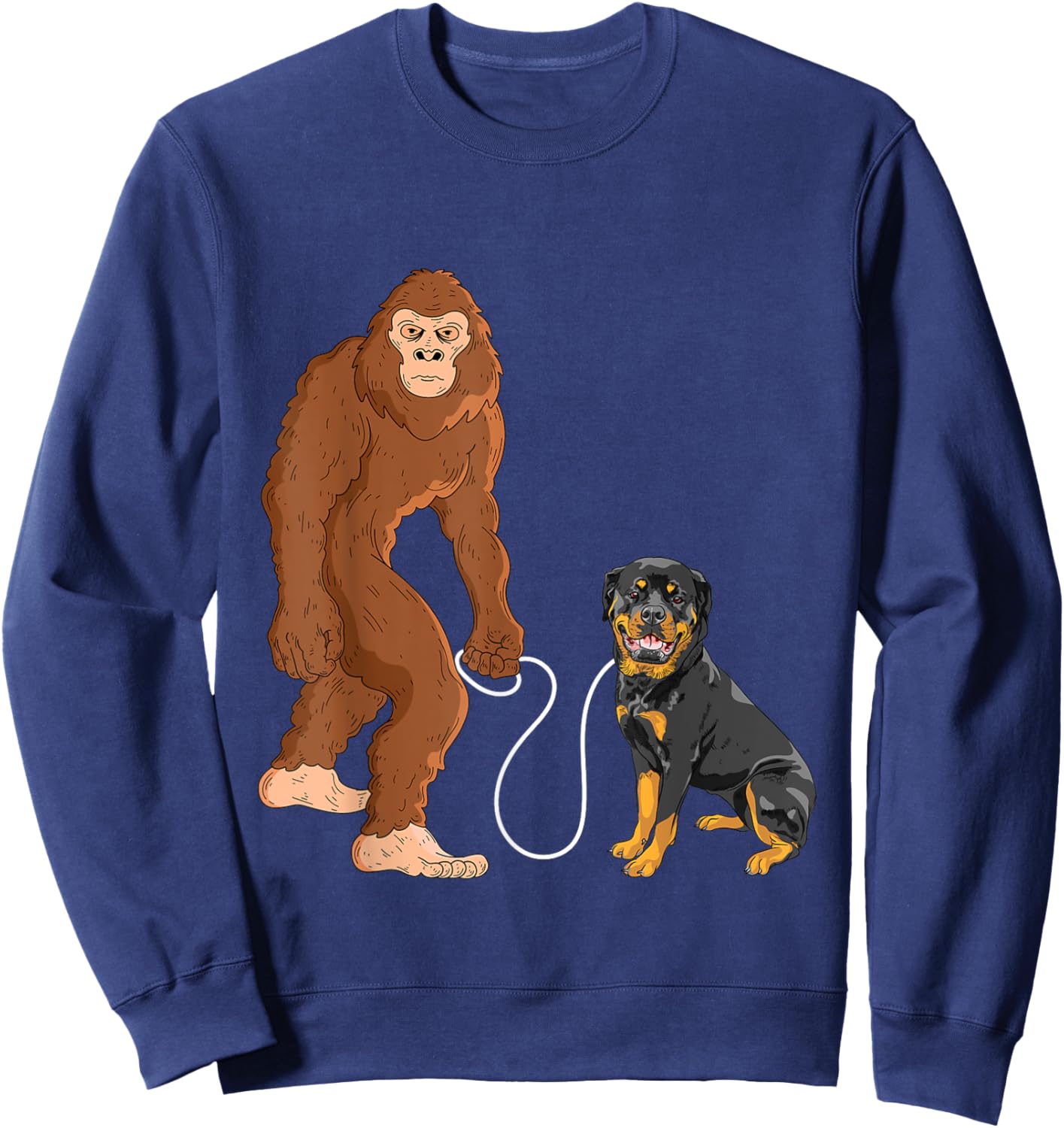 Bigfoot And Rottweiler - Dog Owner Puppy Lover Women Kids Sweatshirt - Sweatshirt | Navy