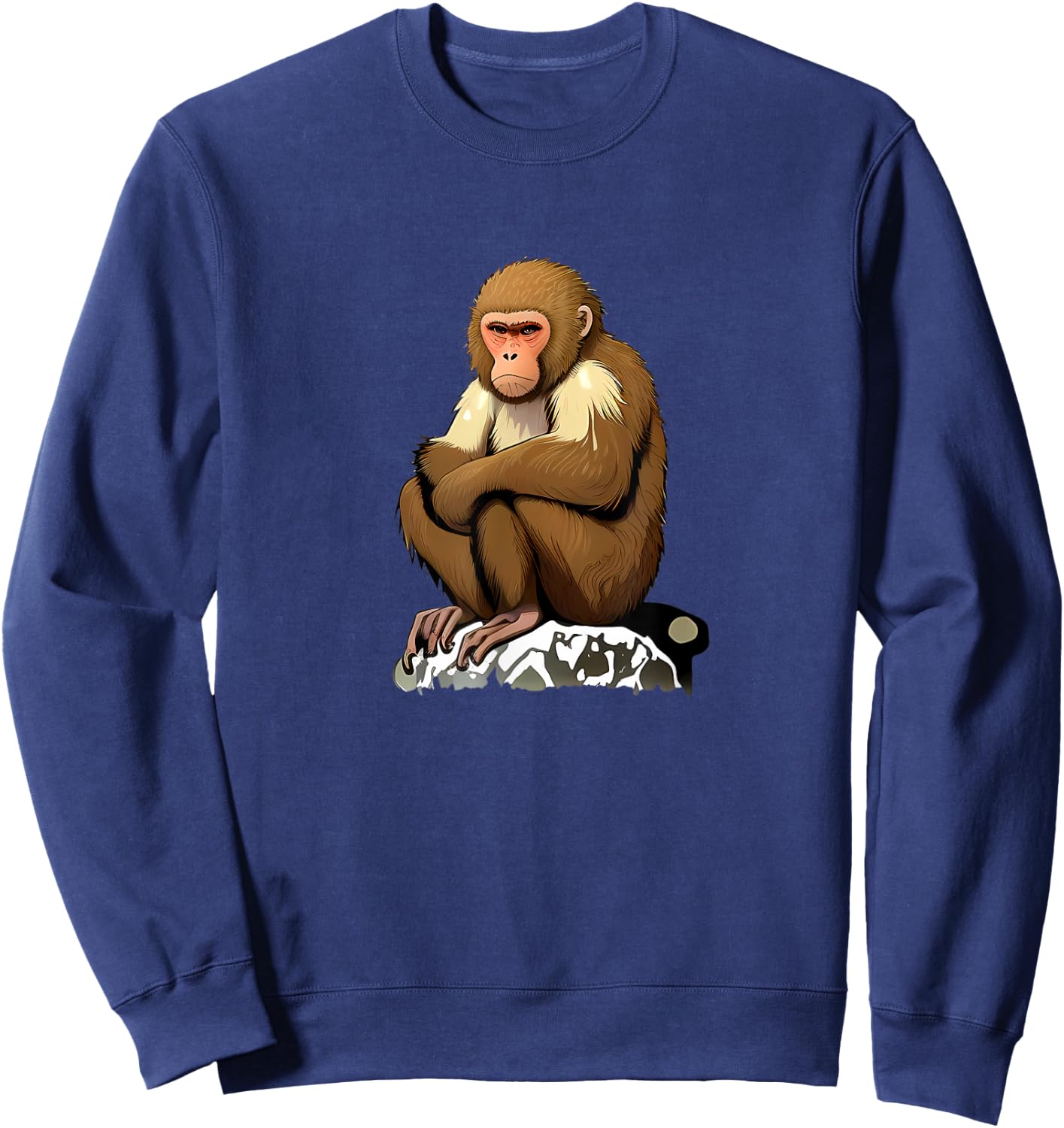 Funny japanese Monkey for Snow Lovers Sweatshirt - Sweatshirt | Navy