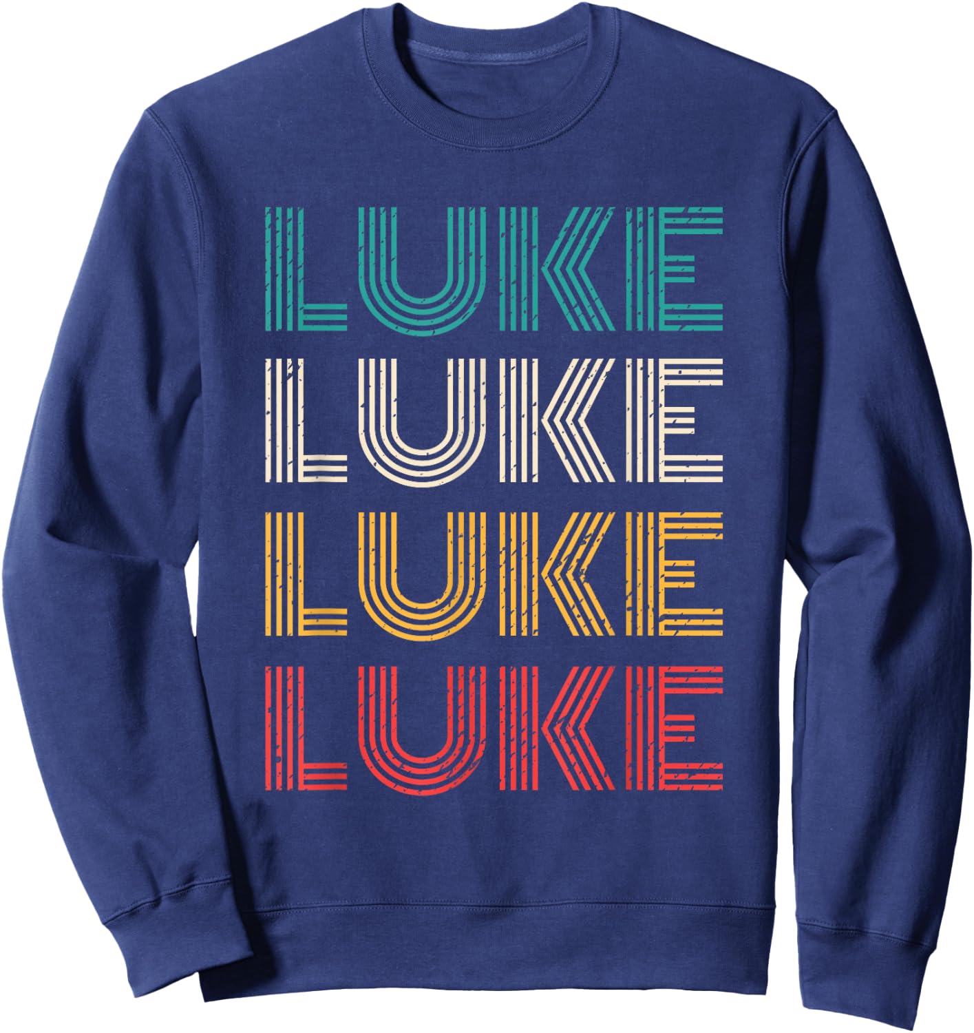 Luke First Name Vintage Retro Sweatshirt - Sweatshirt | Navy