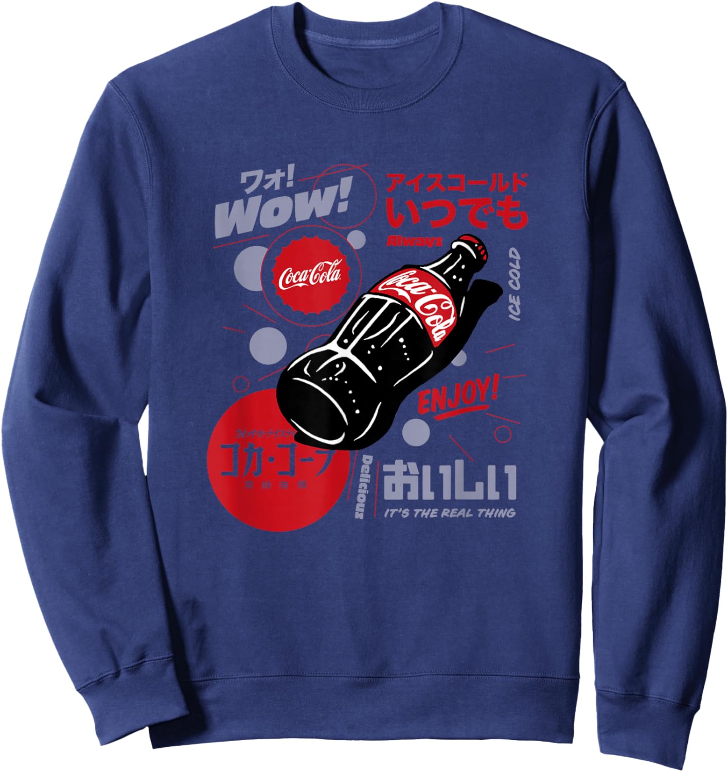 Coca-Cola Japanese Retro Poster Enjoy Coke Classic Sweatshirt - Sweatshirt | Navy