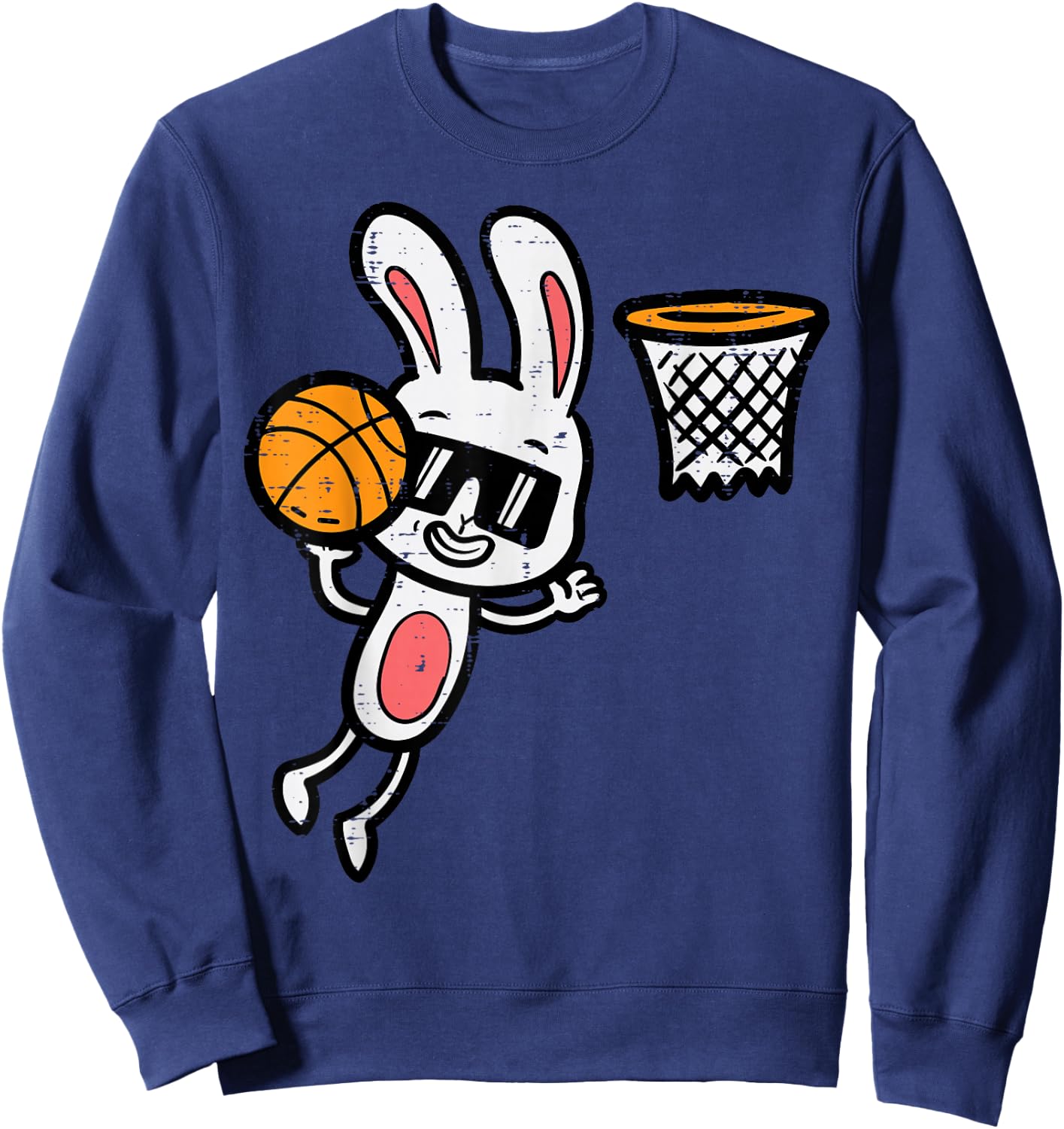Easter Bunny Basketball Dunk Sports Boys Kids Toddler Youth Sweatshirt - Sweatshirt | Navy