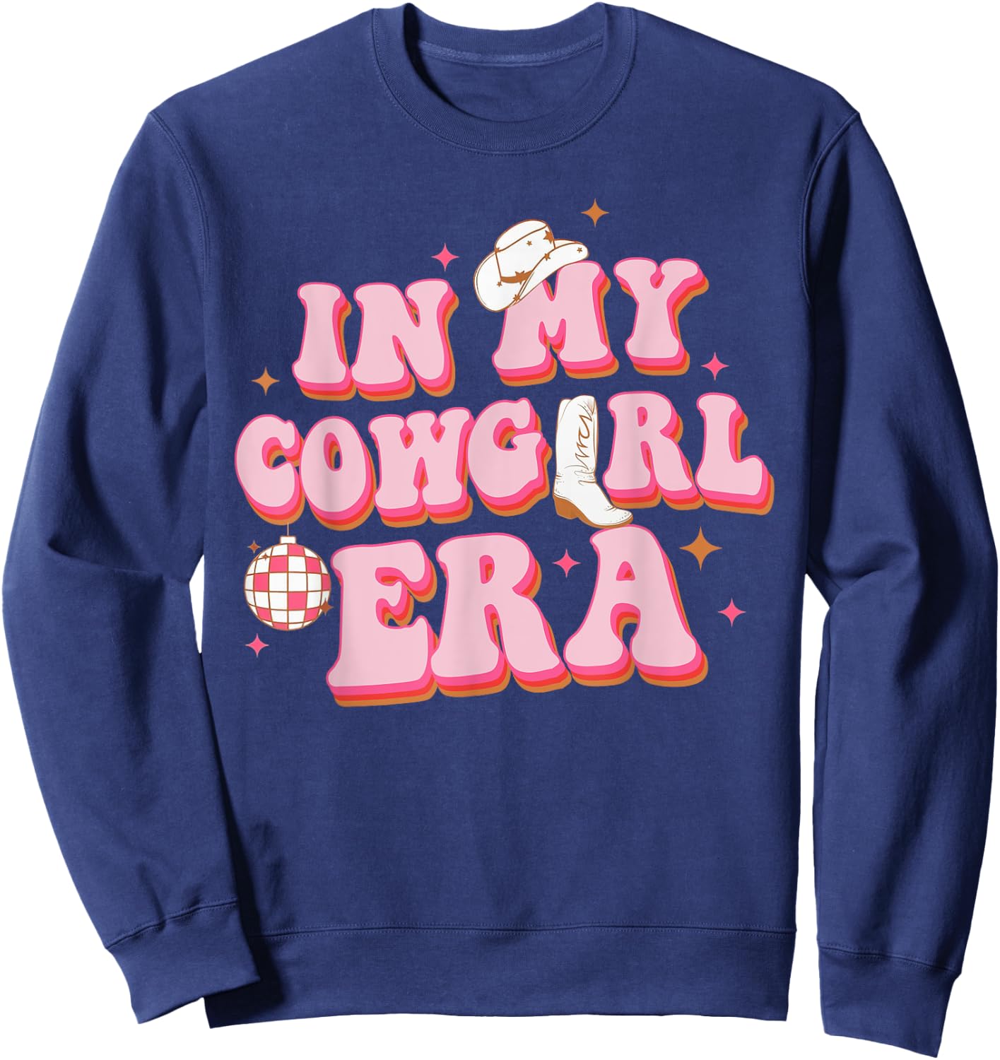 In My Cowgirl Era Groovy Rodeo Western Country Southern Sweatshirt - Sweatshirt | Navy