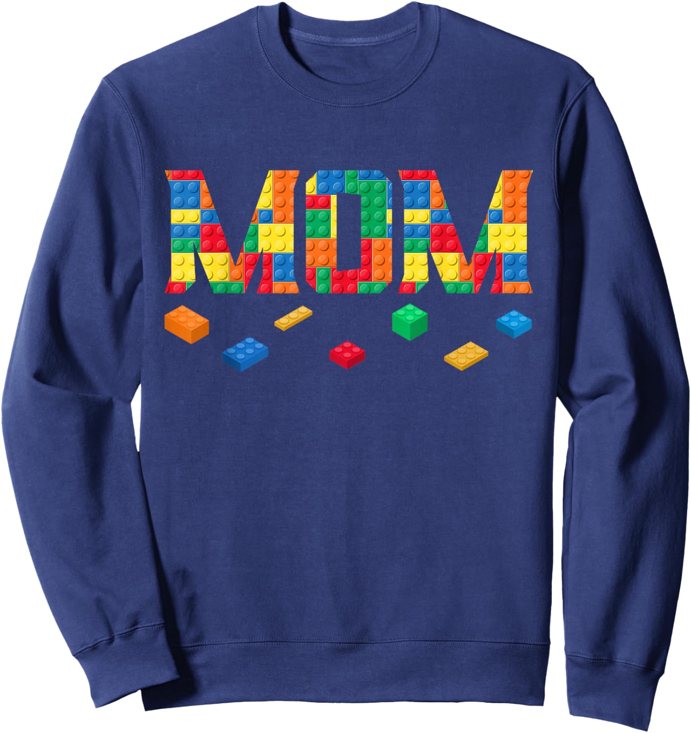 Master Builder Mom Birthday Boy Building Bricks Blocks Party Sweatshirt - Sweatshirt | Navy