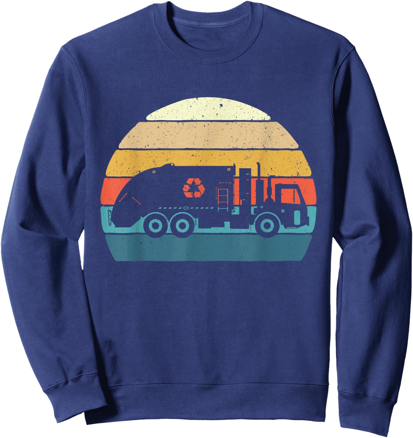 Retro Garbage Truck - Truck Trash Recycling Waste Management Sweatshirt - Sweatshirt | Navy