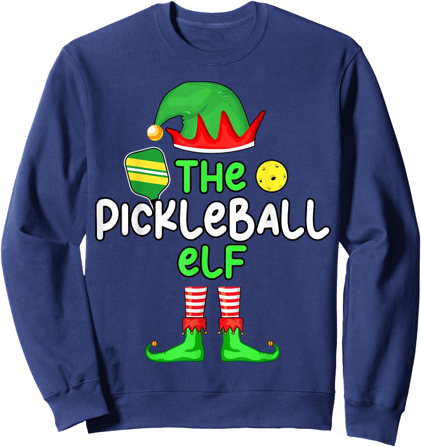 I'm The Pickleball Elf Christmas Family Matching Pajama Sweatshirt - Sweatshirt | Navy