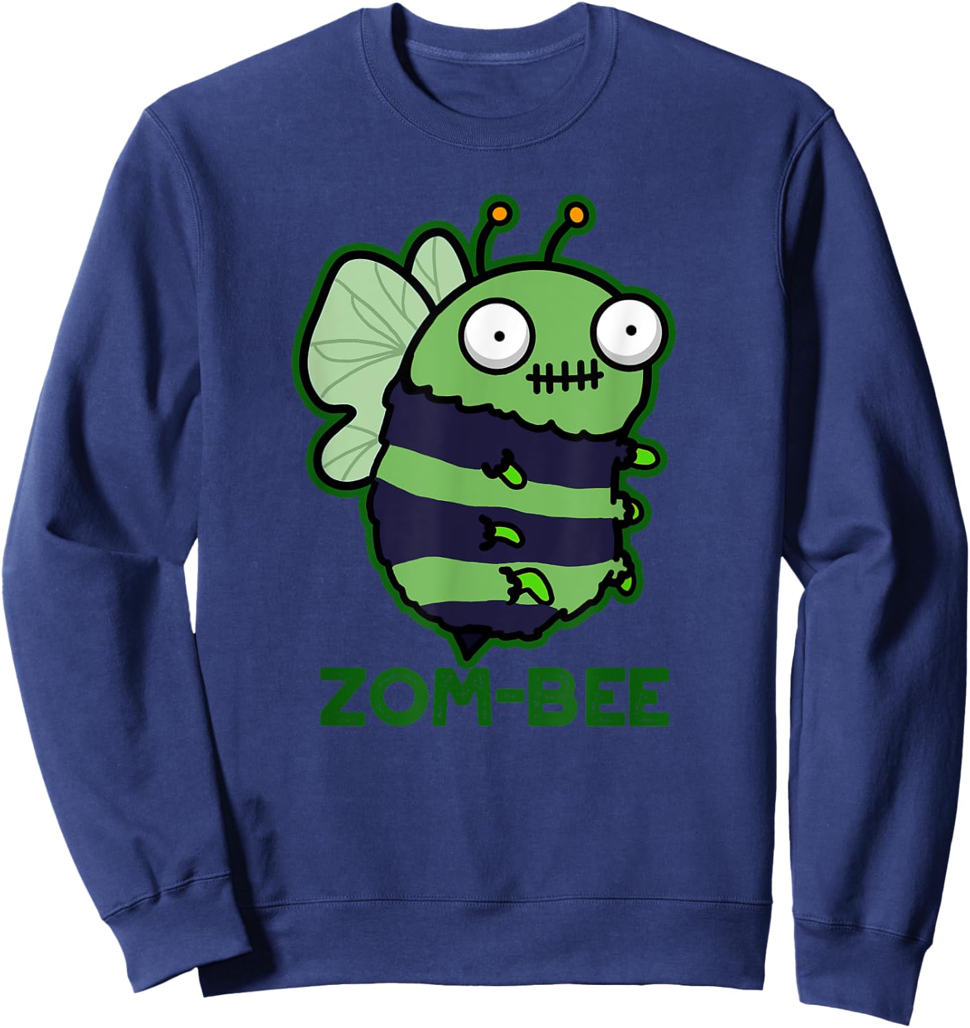 Zom-bee Funny Zombie Bee Pun Sweatshirt - Sweatshirt | Navy