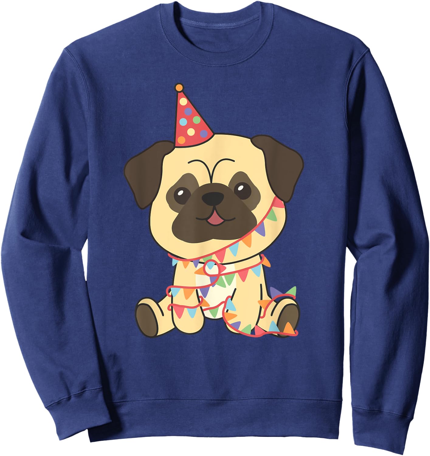 Birthday Pug For Children A Birthday Pug Sweatshirt - Sweatshirt | Navy