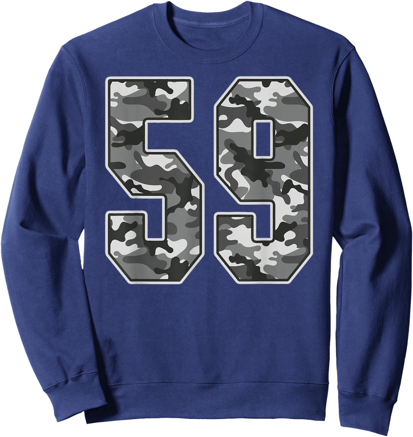 Camo #59 Jersey Number 59 Uniform Fan Favorite Player Sweatshirt - Sweatshirt | Navy