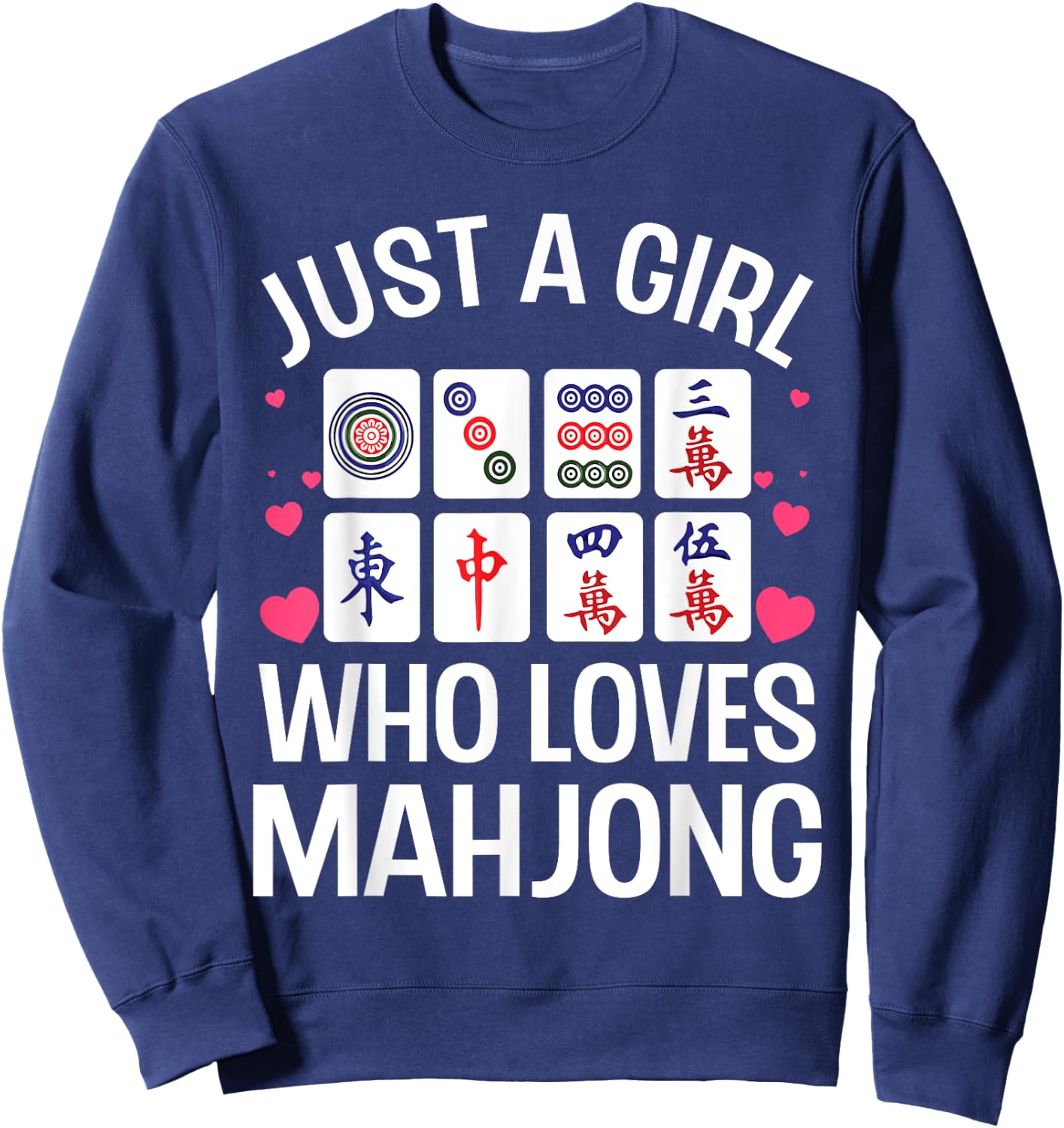Funny Mahjong Design For Girls Women Chinese Mahjong Players Sweatshirt - Sweatshirt | Navy