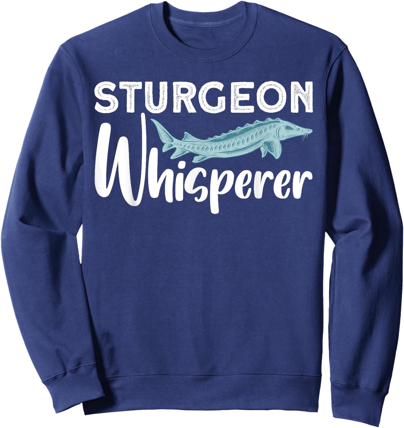 Funny Fishing Design Women Sturgeon Fishing Lovers Sweatshirt - Sweatshirt | Navy