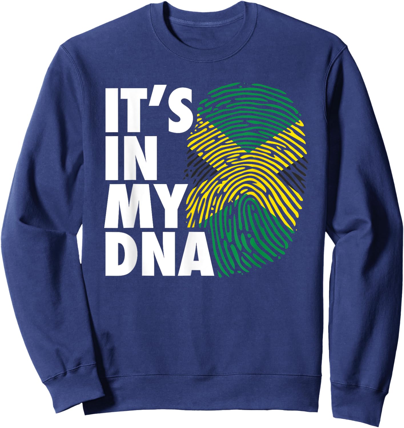 My DNA Jamaica Fingerprint Jamaican Pride Heritage Souvenir Sweatshirt - Sweatshirt | Navy