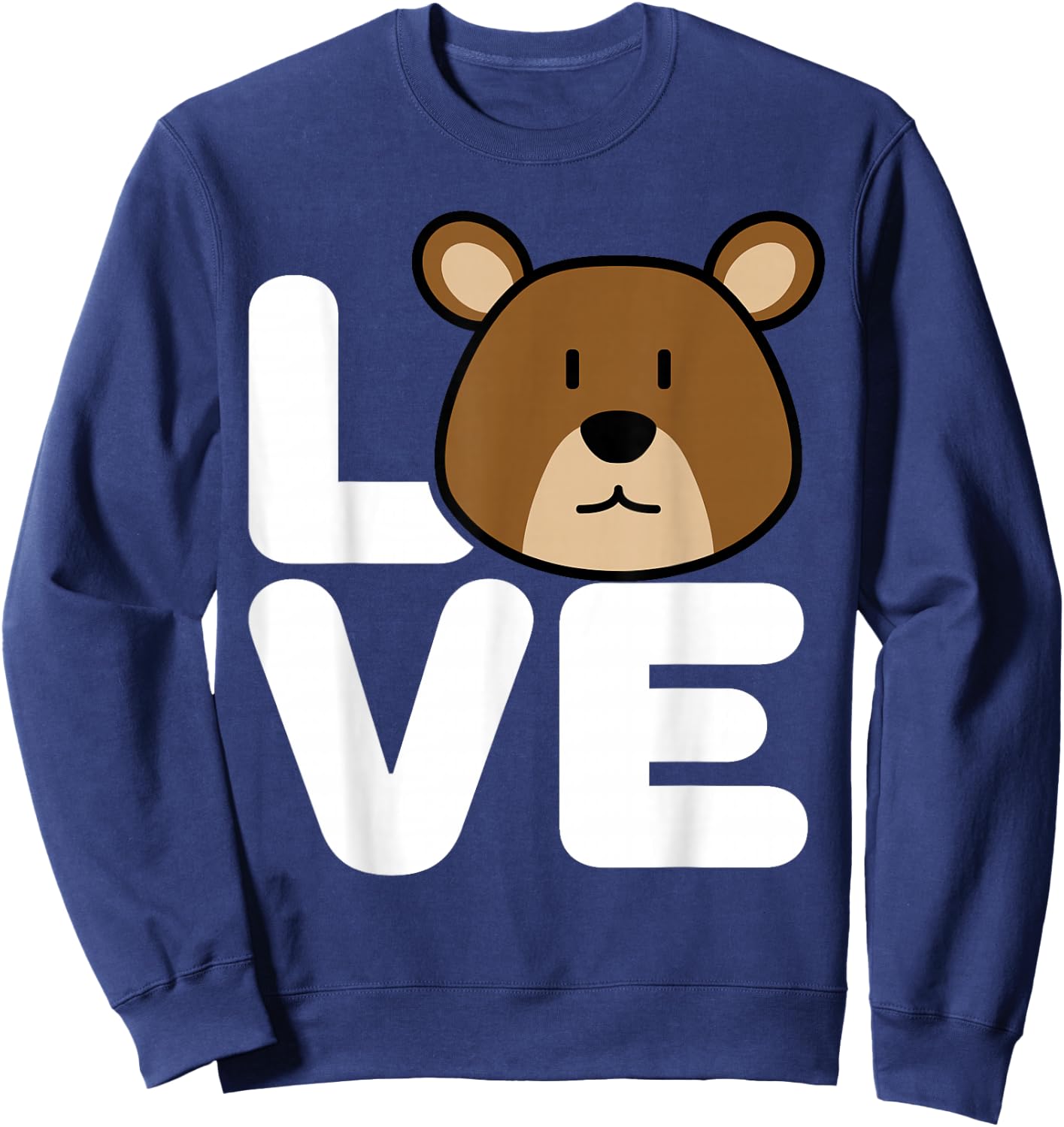 Love Cute Bear Wildlife Animal Graphic | Bear Sweatshirt - Sweatshirt | Navy