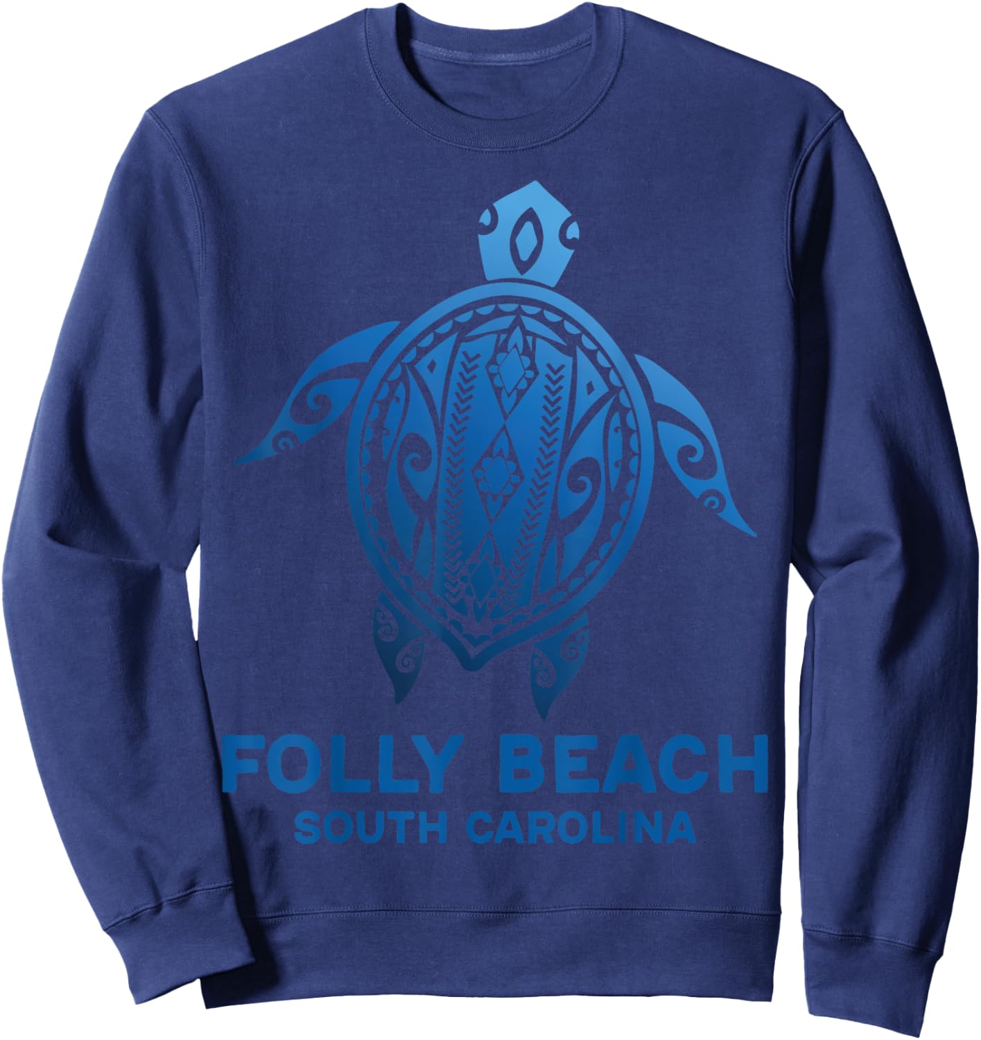 Folly Beach South Carolina Tattoo Blue Sea Turtle Souvenirs Women Girls Kids Sweatshirt - Sweatshirt | Navy