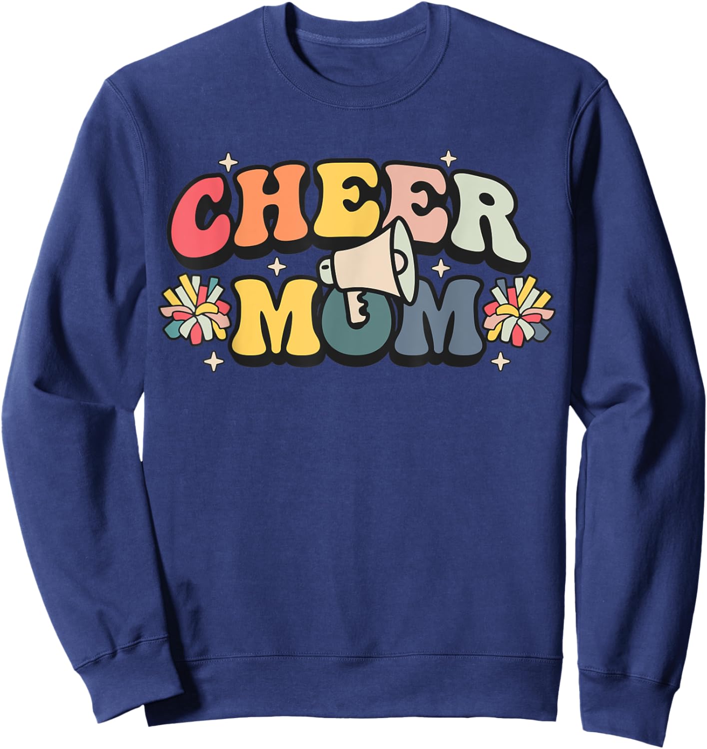 Cheer Mom Cheerleader Mom Mama Cheerleading Team Retro Sweatshirt - Sweatshirt | Navy