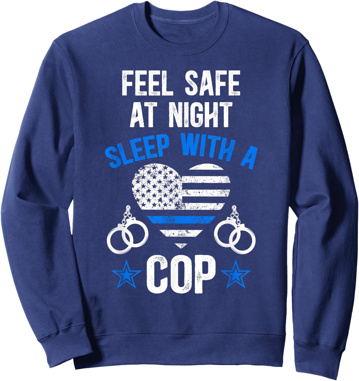 Funny Police Wife Of A Policeman Wife Black Police-Themed Women's Sweatshirt - Sweatshirt | Navy