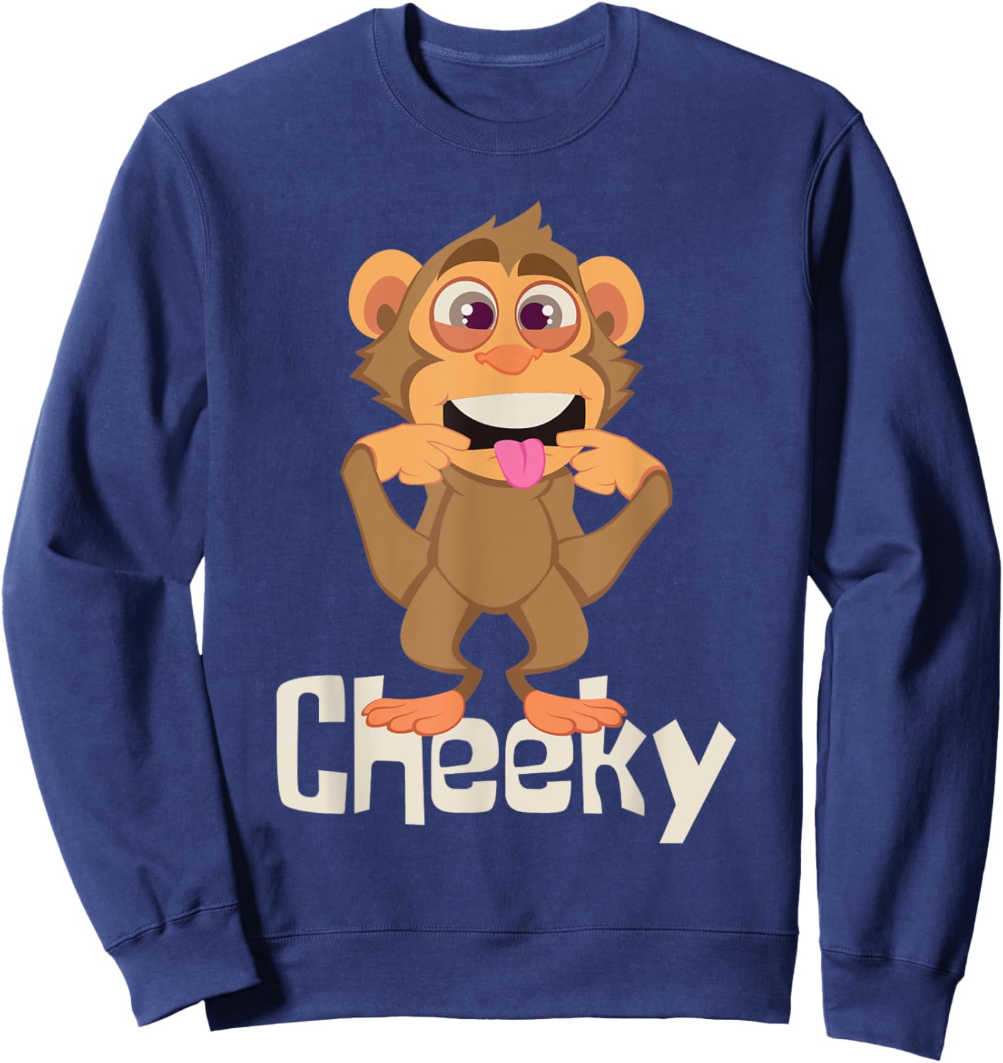 Cheeky - Monkey Primate Lover Zoo Animal Zookeeper Zoology Sweatshirt - Sweatshirt | Navy