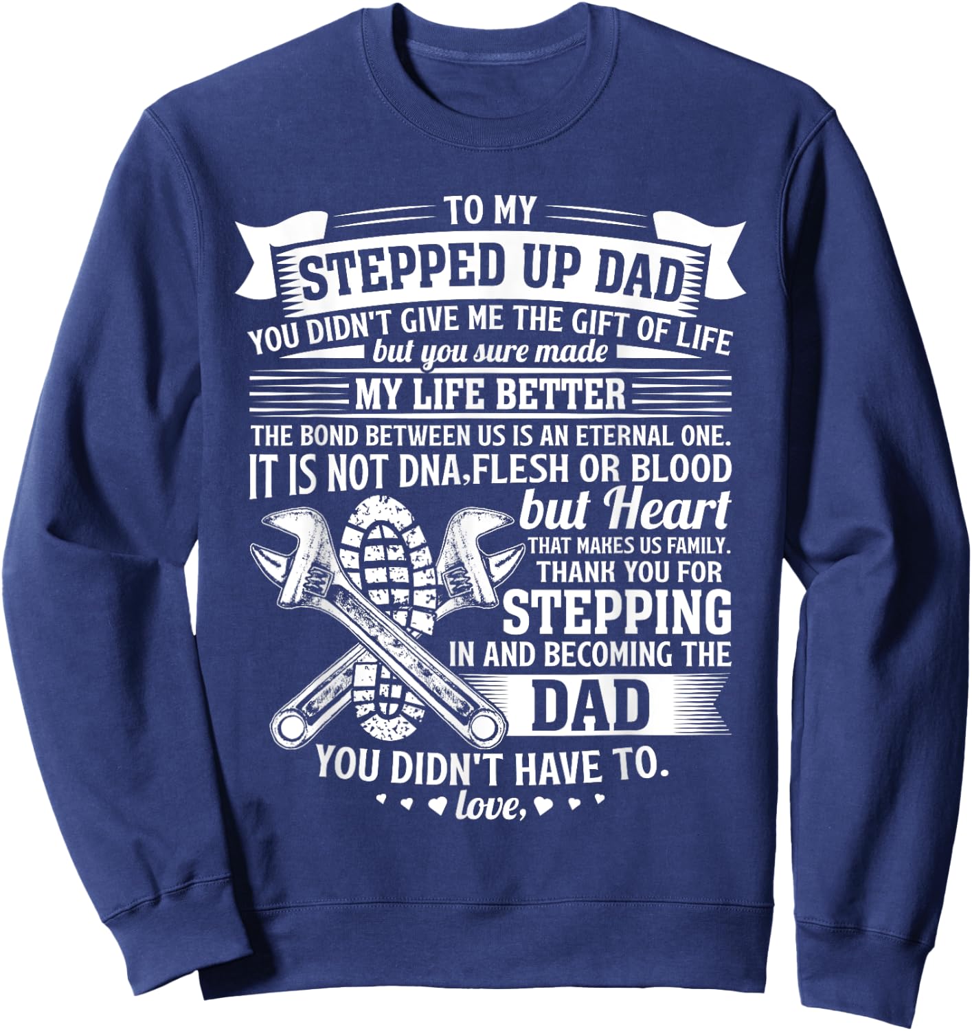 Mechanic stepdad fathers day birthday gifts step dad men Sweatshirt - Sweatshirt | Navy