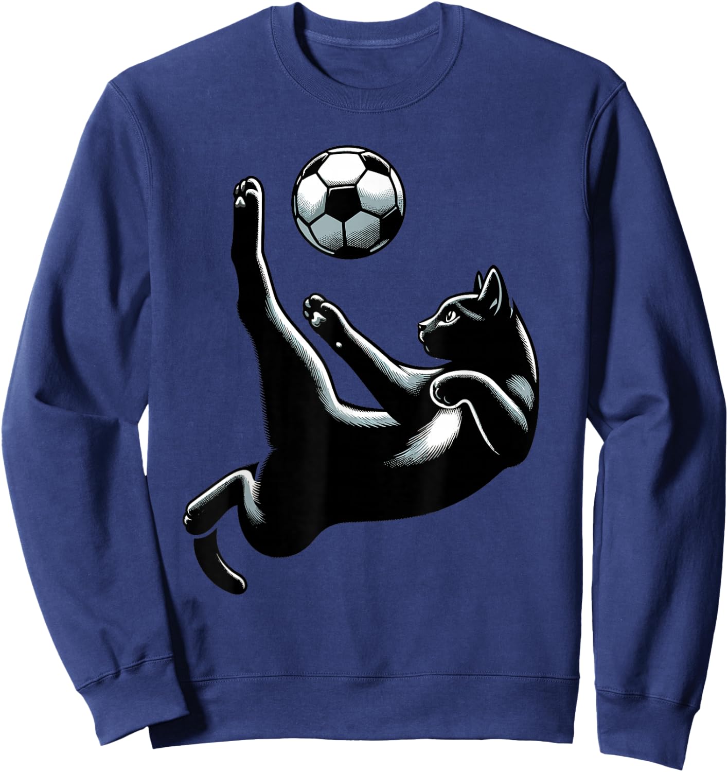 Cat Bicycle Kick - Soccer Fans Women Men Kids Sweatshirt - Sweatshirt | Navy