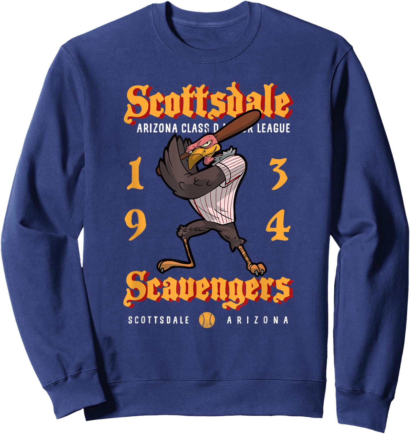 Scottsdale Scavengers Minor League Retro Baseball Team Sweatshirt - Sweatshirt | Navy