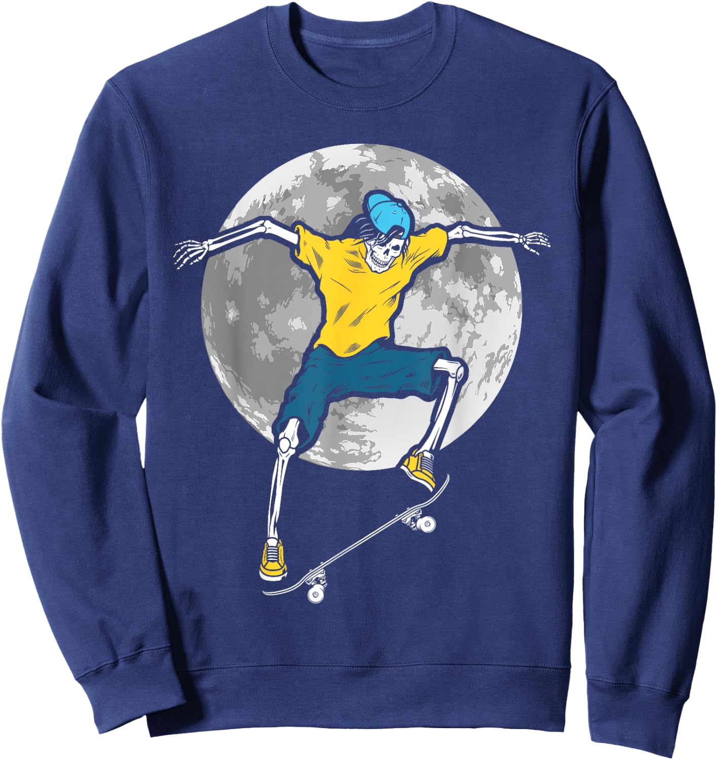 Skeleton Skateboarder Skateboard Skateboarding Skater Sweatshirt - Sweatshirt | Navy