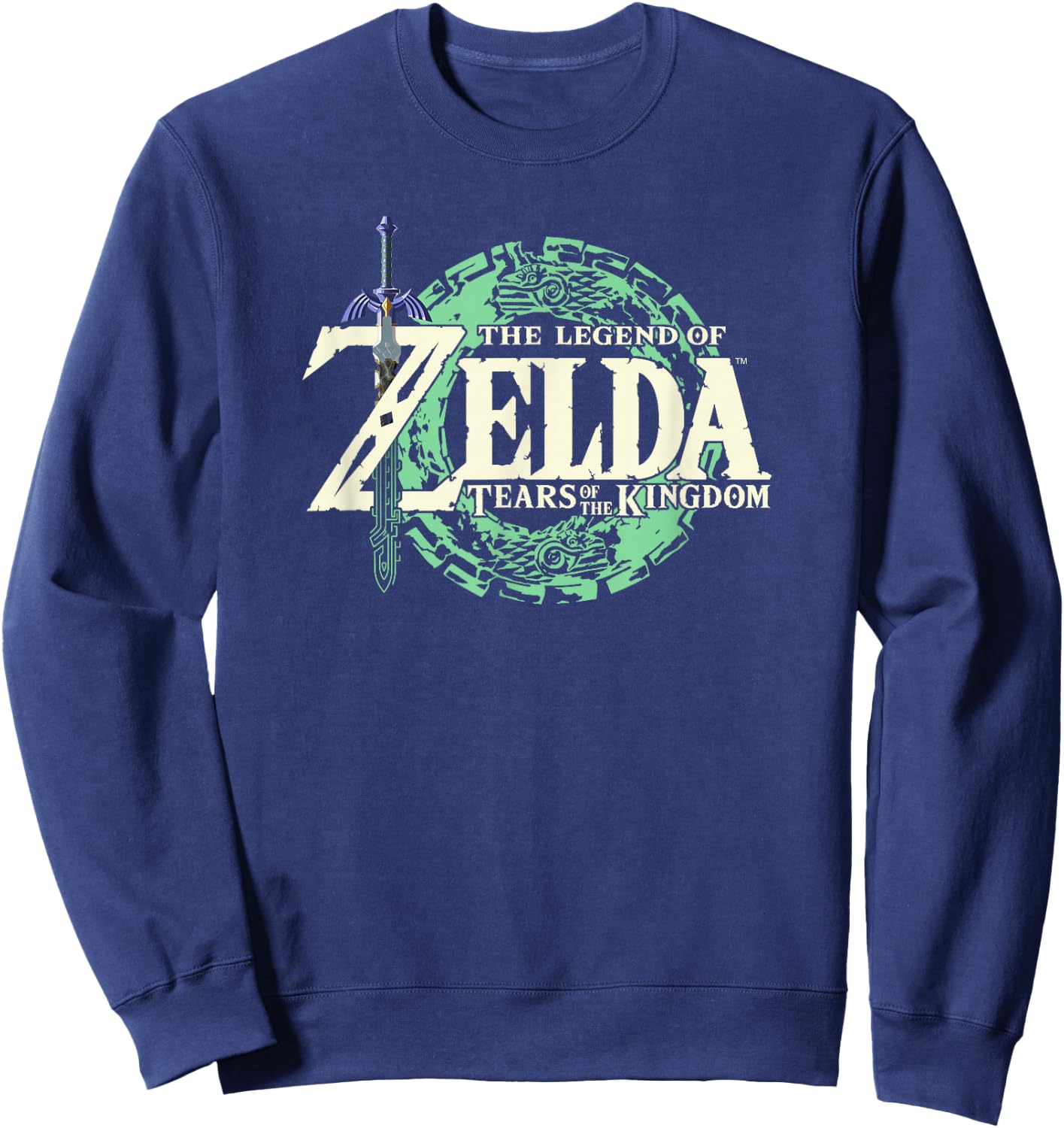 The Legend of Zelda Tears Of The Kingdom Official Logo Short Sleeve , Black, Small Sweatshirt - Sweatshirt | Navy