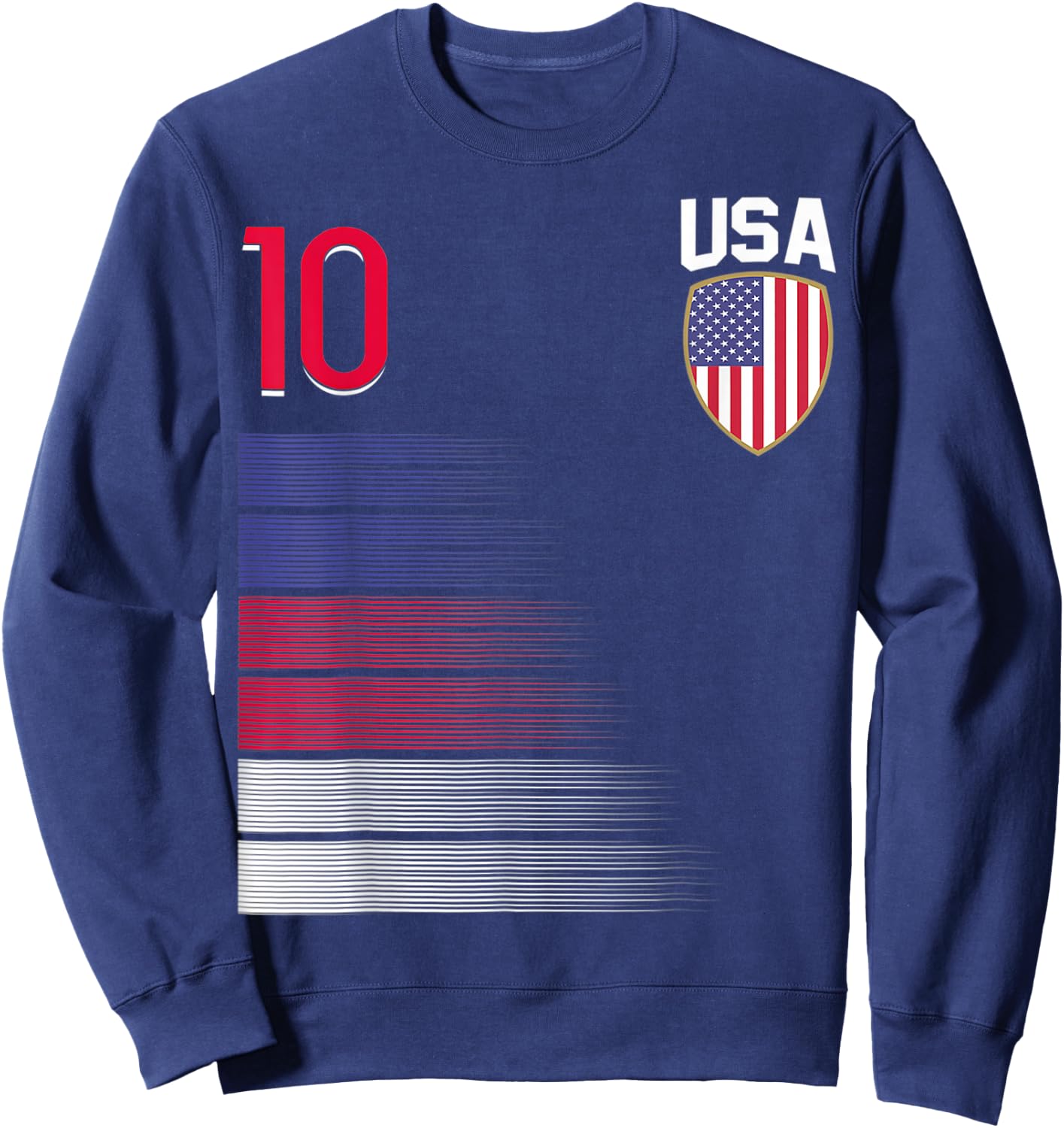 USA Soccer Ball Flag Jersey Sweatshirt - Sweatshirt | Navy