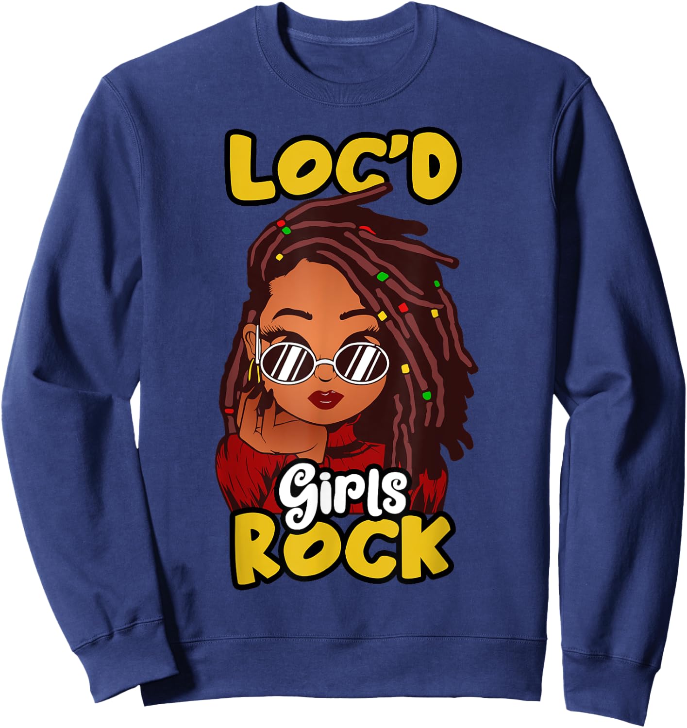Funny Locs Gift Loc'd Girls Rock Dreadlocks Girl Sweatshirt - Sweatshirt | Navy