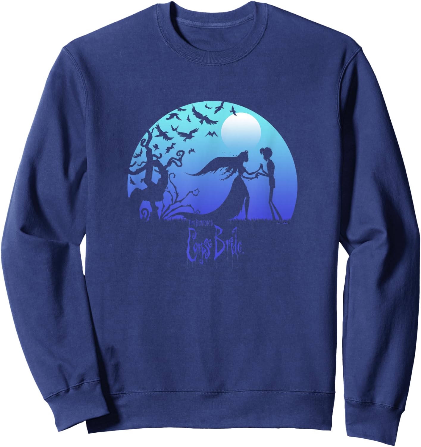 Corpse Bride Victor And Emily By The Moon Silhouettes Sweatshirt - Sweatshirt | Navy