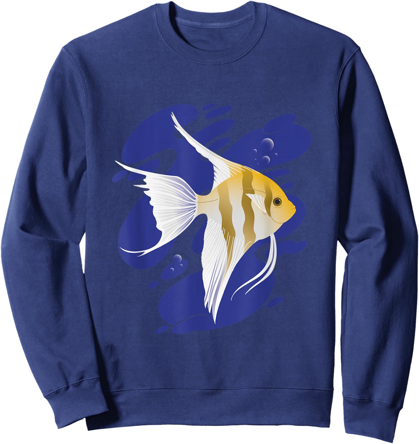 Cool Graphic Angel Fish Swimming Design Sweatshirt - Sweatshirt | Navy