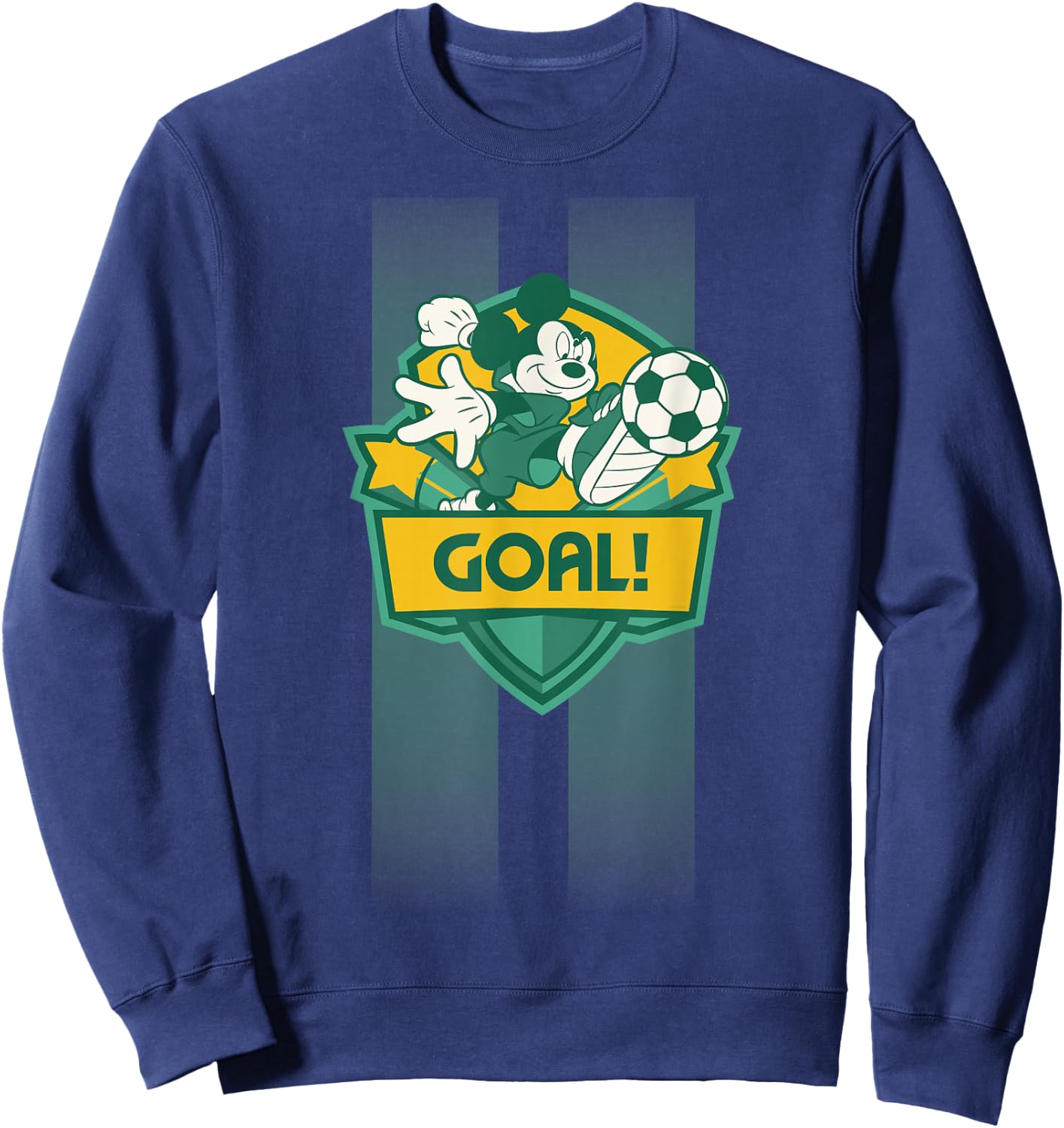 Disney Mickey Mouse Sports Goal Winning Kick Soccer Ball Sweatshirt - Sweatshirt | Navy