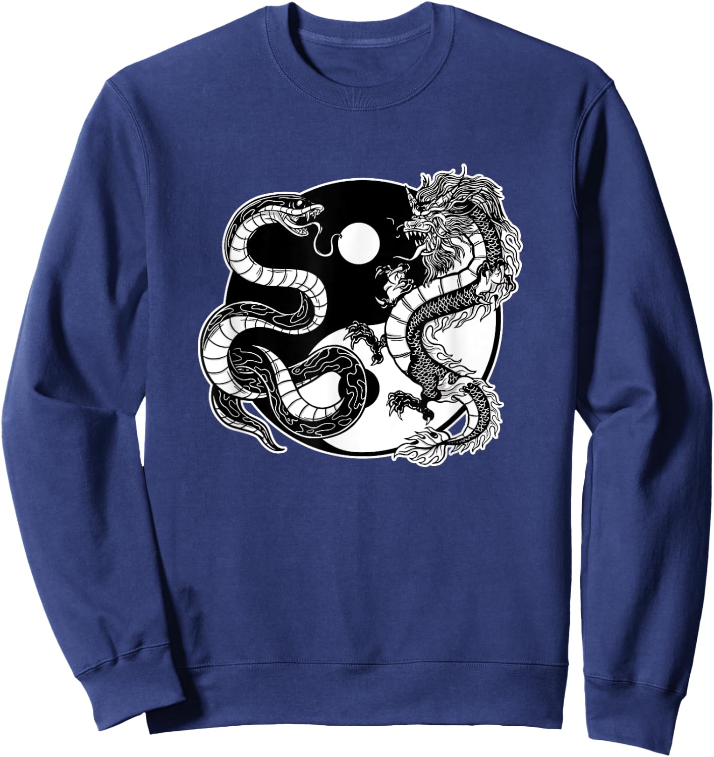 Ying Yang Dragon and snake, balance and harmony Sweatshirt - Sweatshirt | Navy