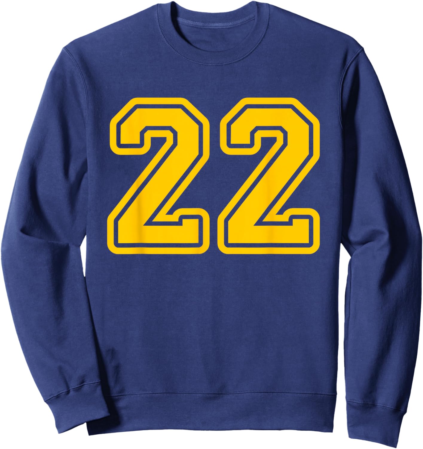 Jersey #22 Golden Yellow Sports Team Jersey Number 22 Sweatshirt - Sweatshirt | Navy